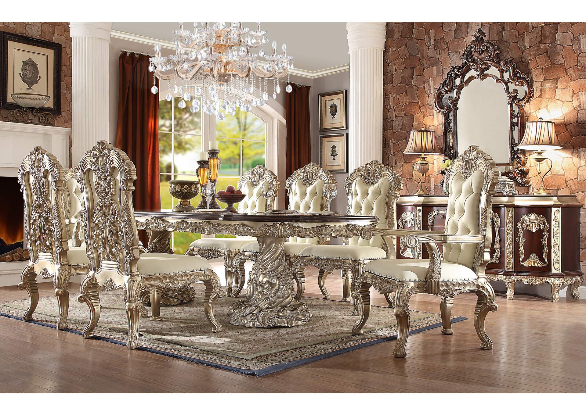 HD-8017 - 9Pc Dining Table Set image 1