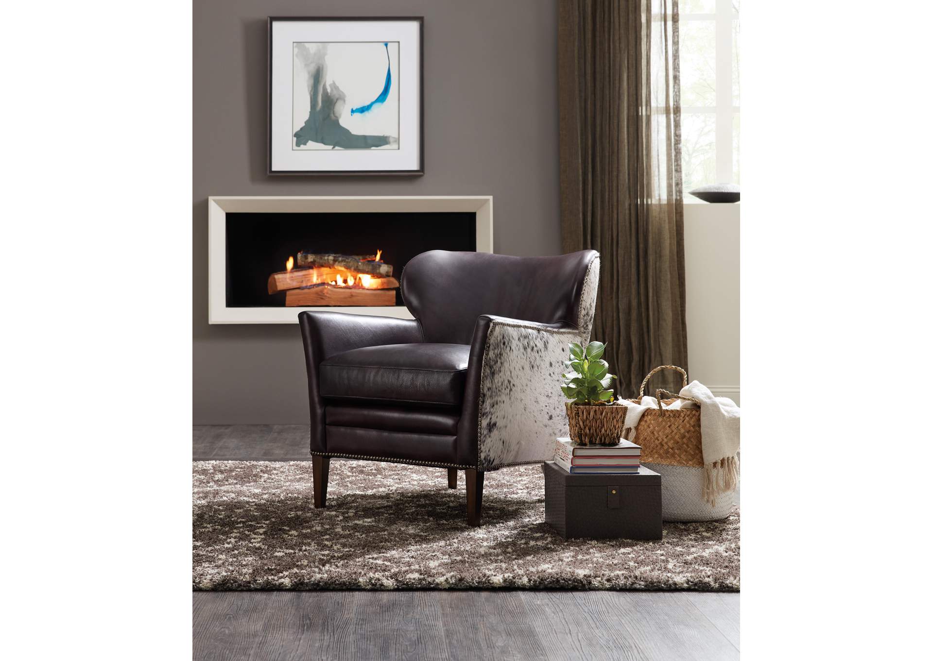 Kato Leather Club Chair With Salt Pepper Hoh image 5