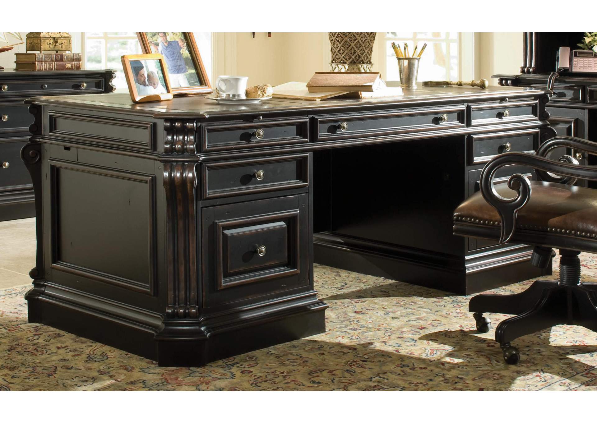 Telluride 76'' Executive Desk Withwood Panels image 3