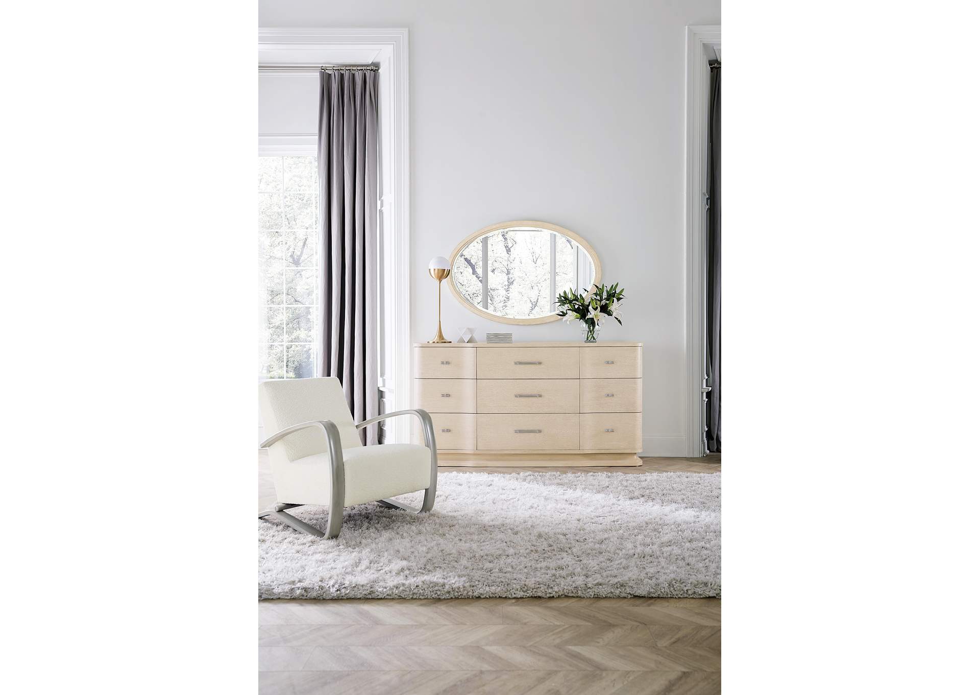 Nouveau Chic Oval Mirror image 3
