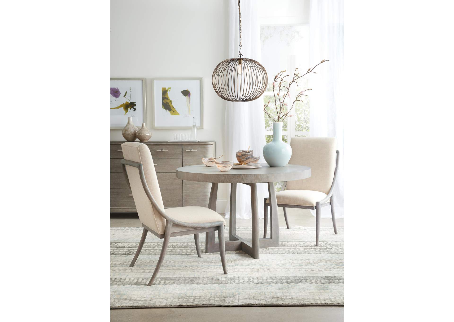 Affinity 48In Round Pedestal Dining Table With 1 - 18In Leaf image 7