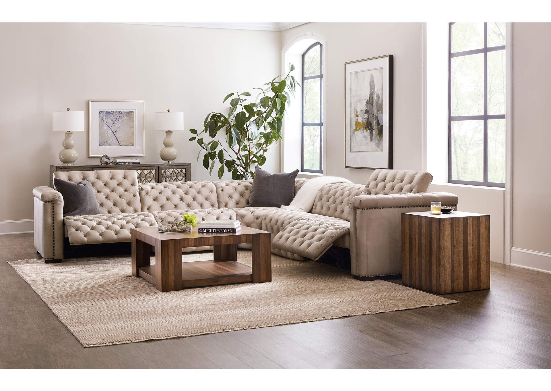 Savion Grandier 5 - Piece Sectional With Power Recline & Power Headrest image 9