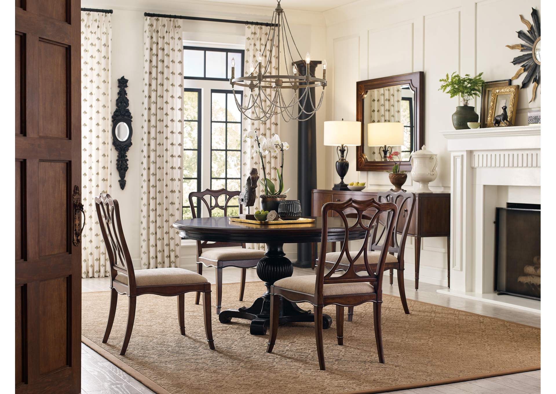 Charleston Round Pedestal Dining Table With 1 - 20In Leaf image 10