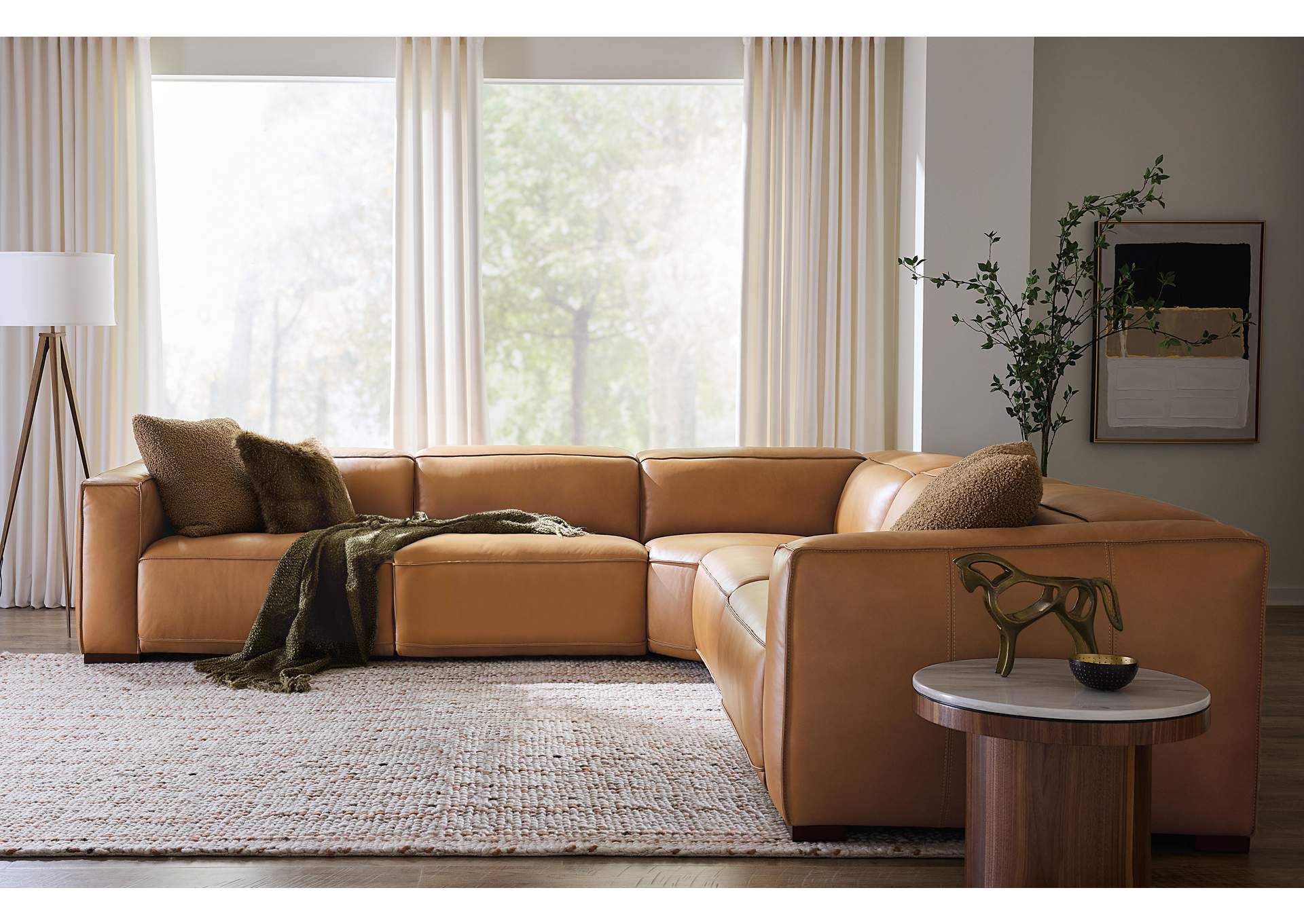 Fresco 5 Seat Sectional 4 - Power Recline & Power Headrest image 8