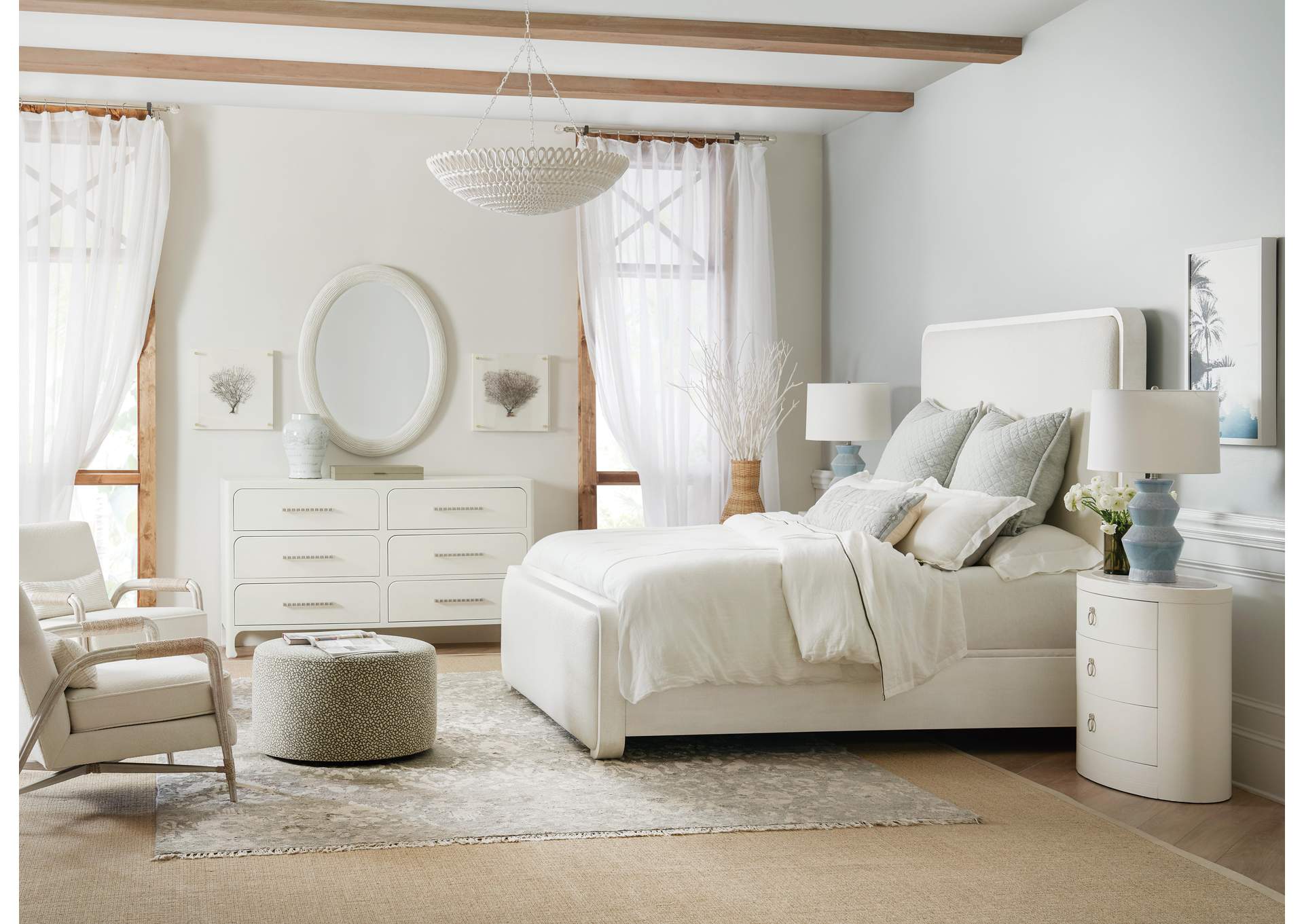 Serenity Ashore King Upholstered Panel Bed image 5