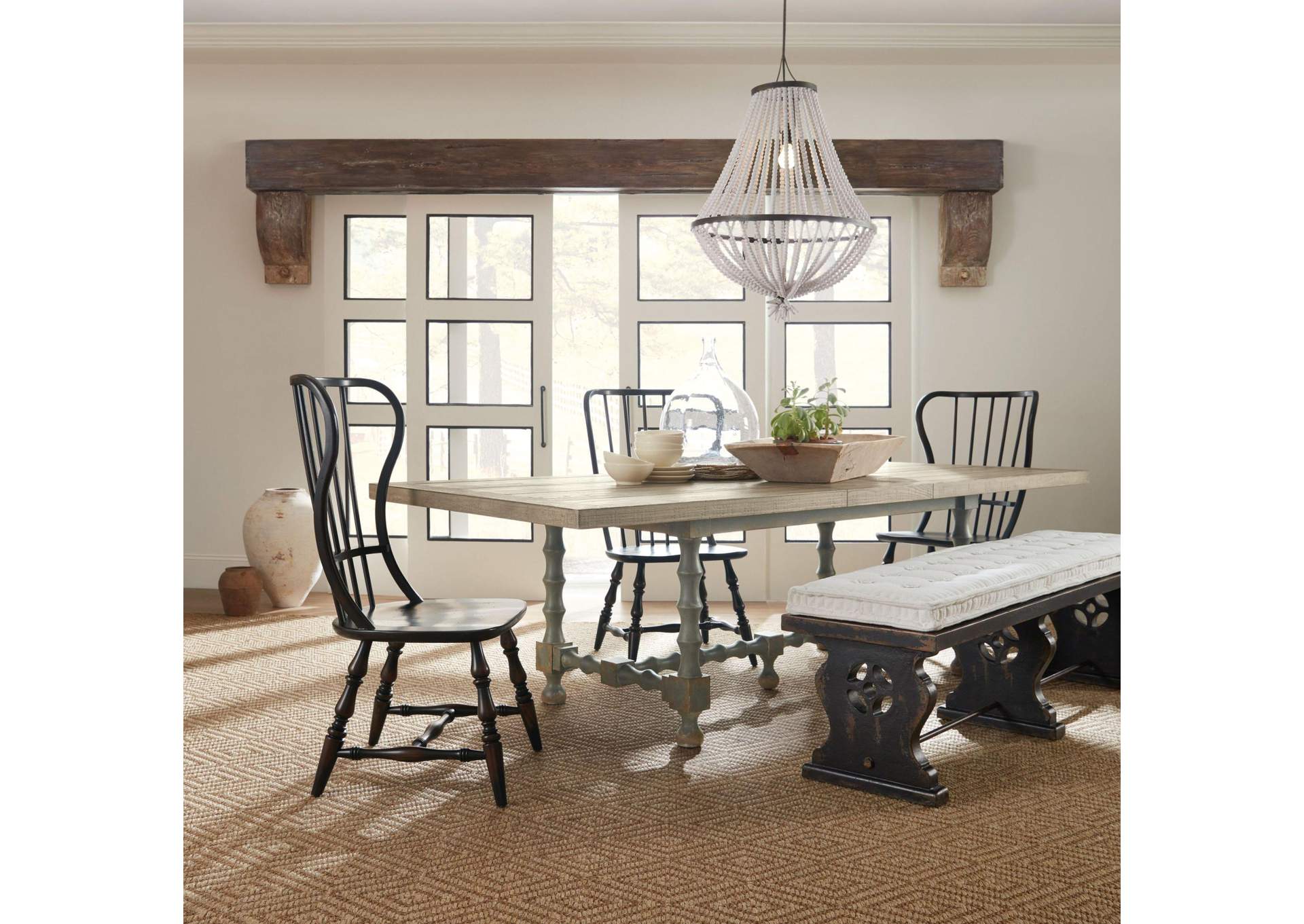 Ciao Bella 84In Trestle Table With 2 - 18In Leaves - Natural - Gray image 4