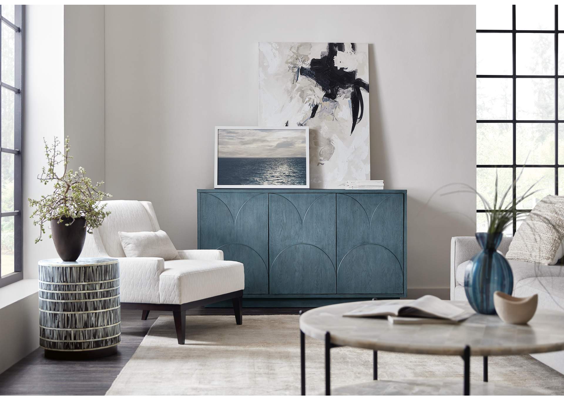 Melange Round Valley Three Door Entertainment Credenza image 6