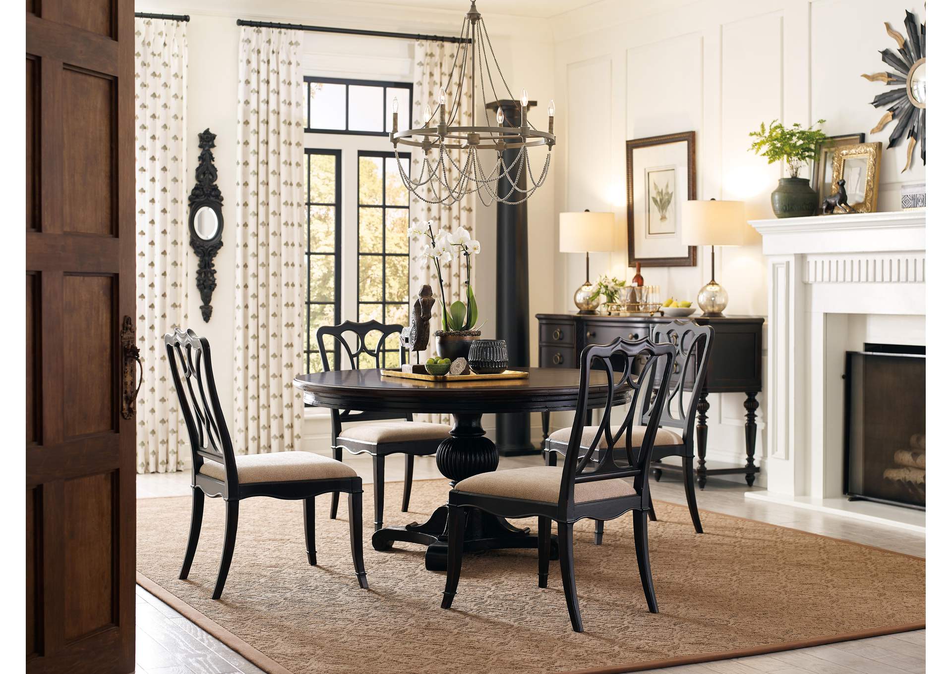Charleston Round Pedestal Dining Table With 1 - 20In Leaf image 11