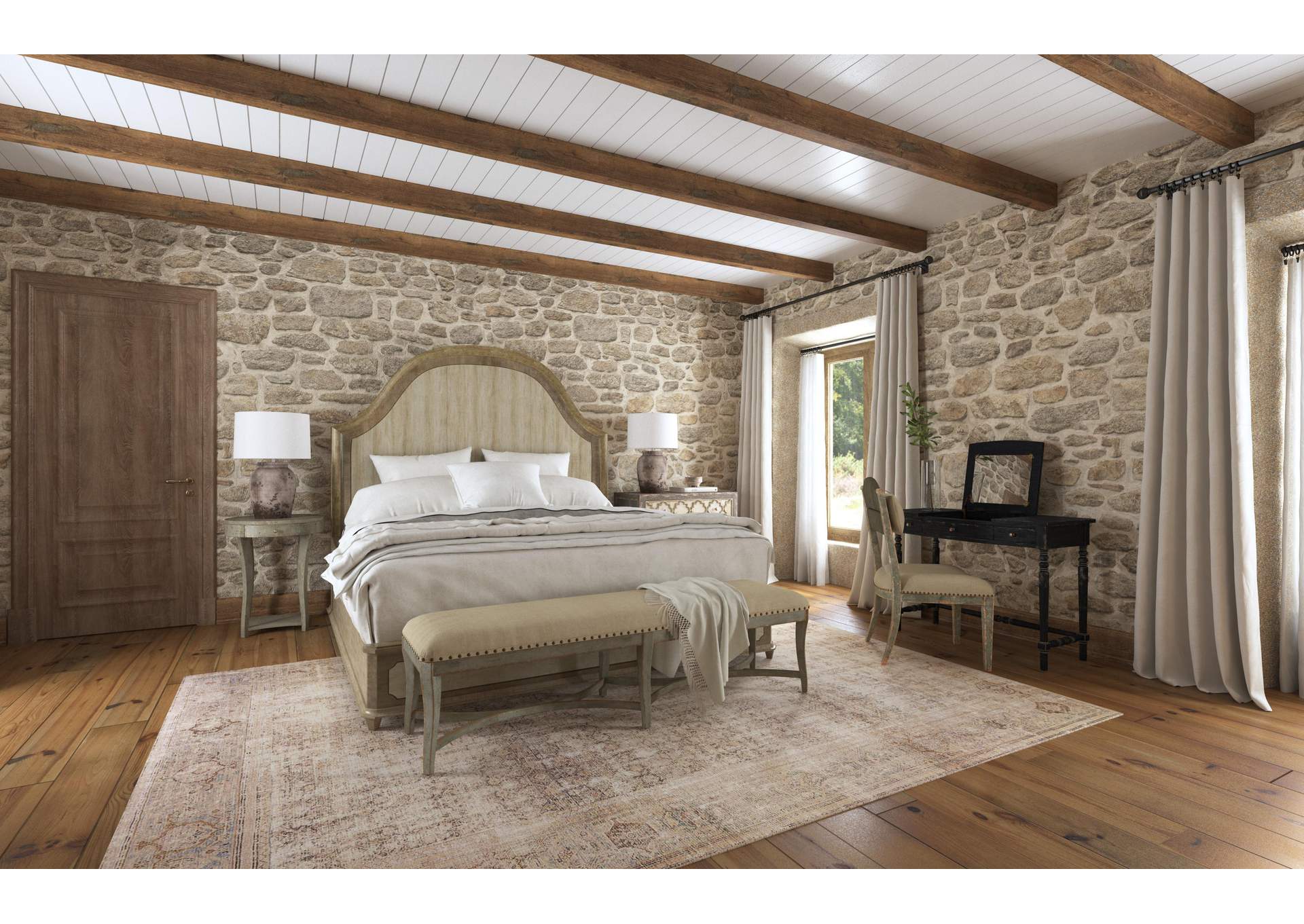 Alfresco Lauro King Panel Bed With Metal image 5