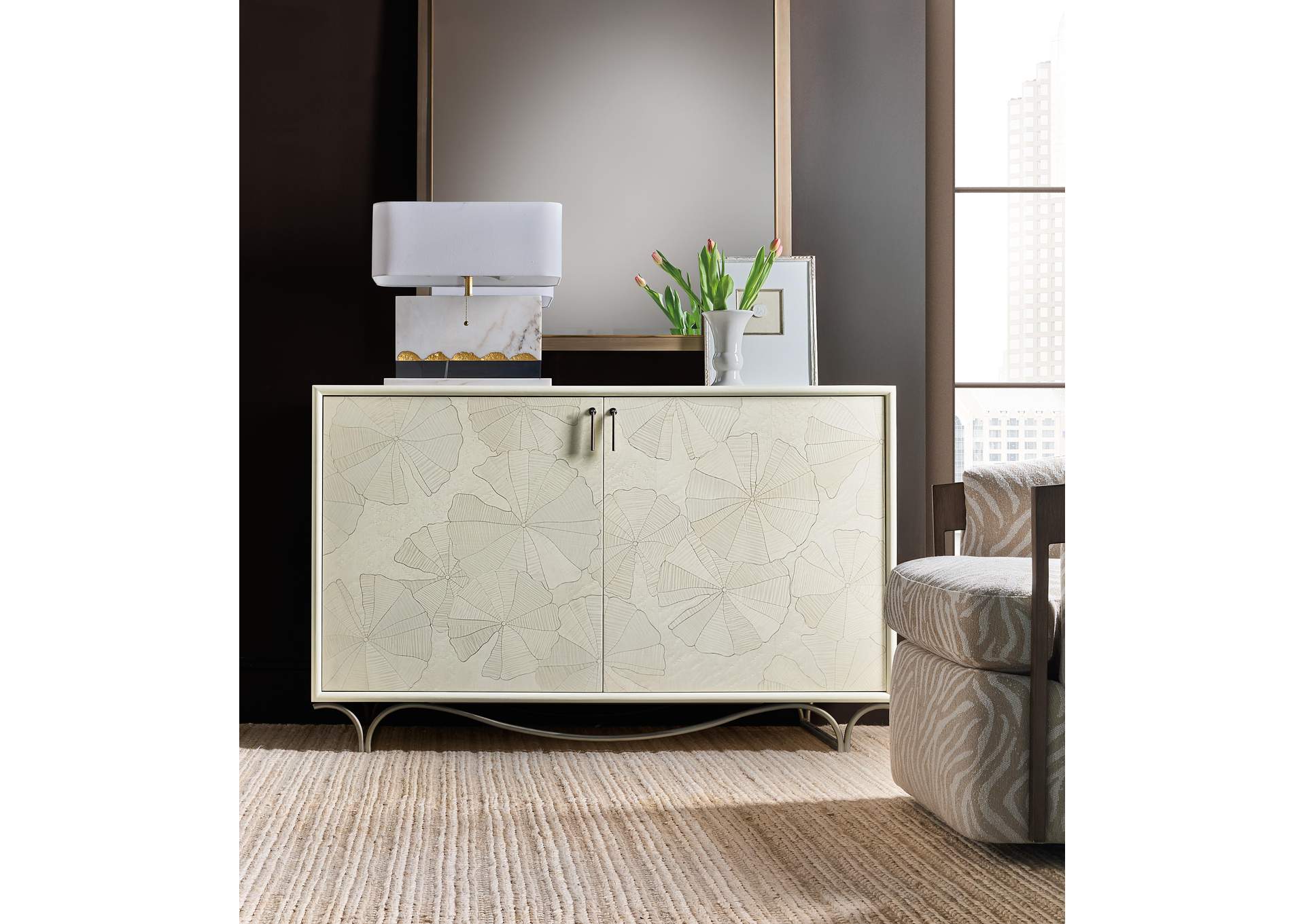 Melange White Lotus Hall Chest image 8