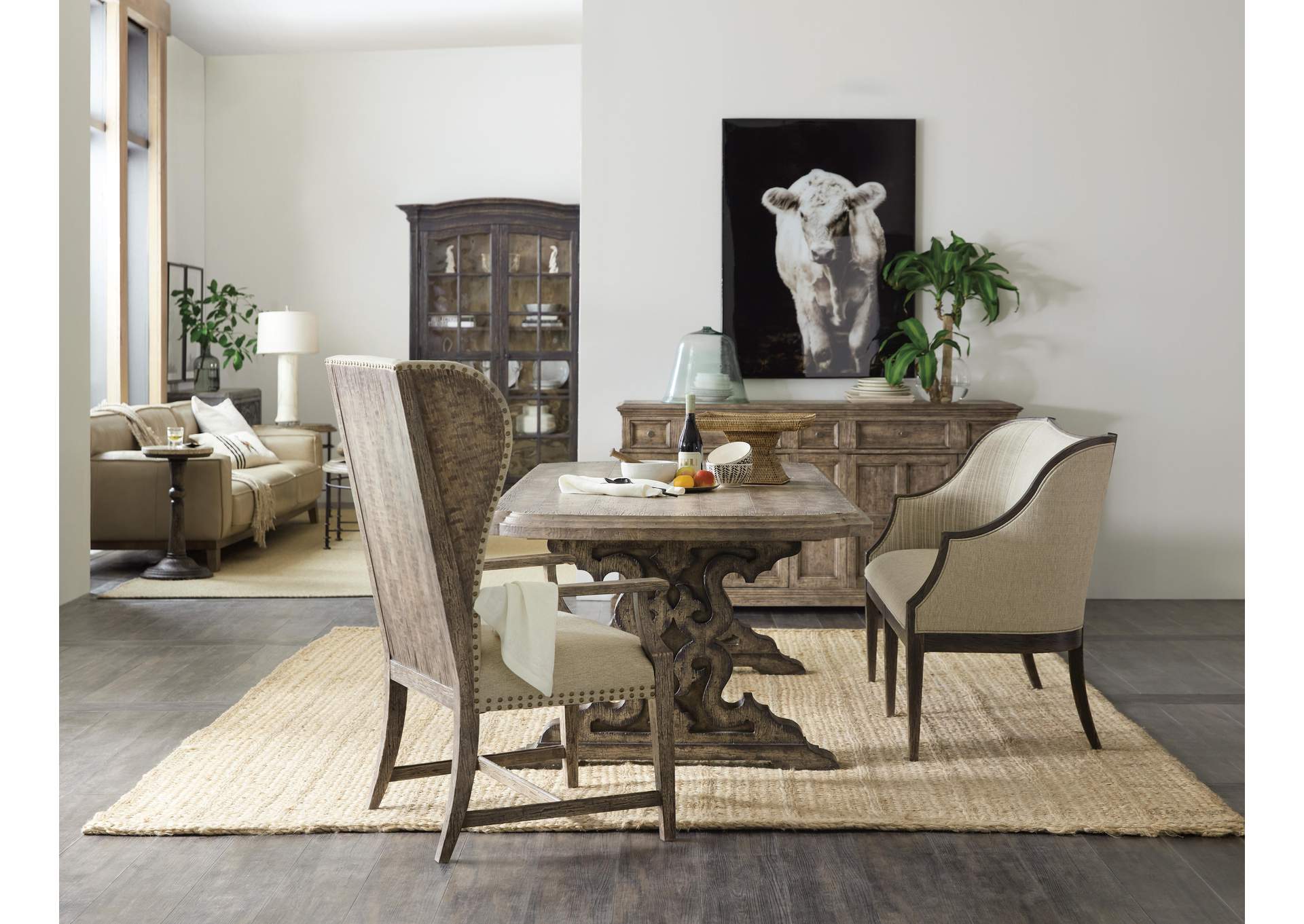 La Grange Le Vieux 86In Double Pedestal Table With 2 - 18In Leaves image 9