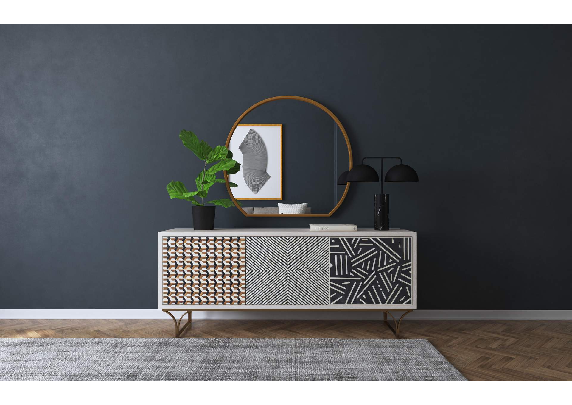 Commerce & Market Jaiden Three Door Credenza image 5