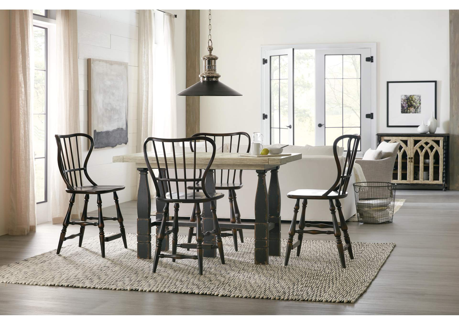 Ciao Bella Friendship Table - Flaky White - Black image 7
