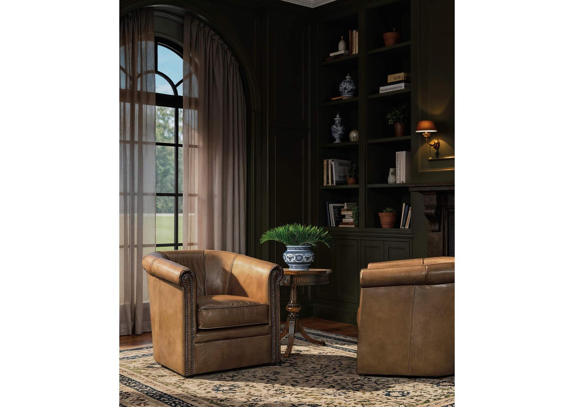 Axton Swivel Leather Club Chair image 5