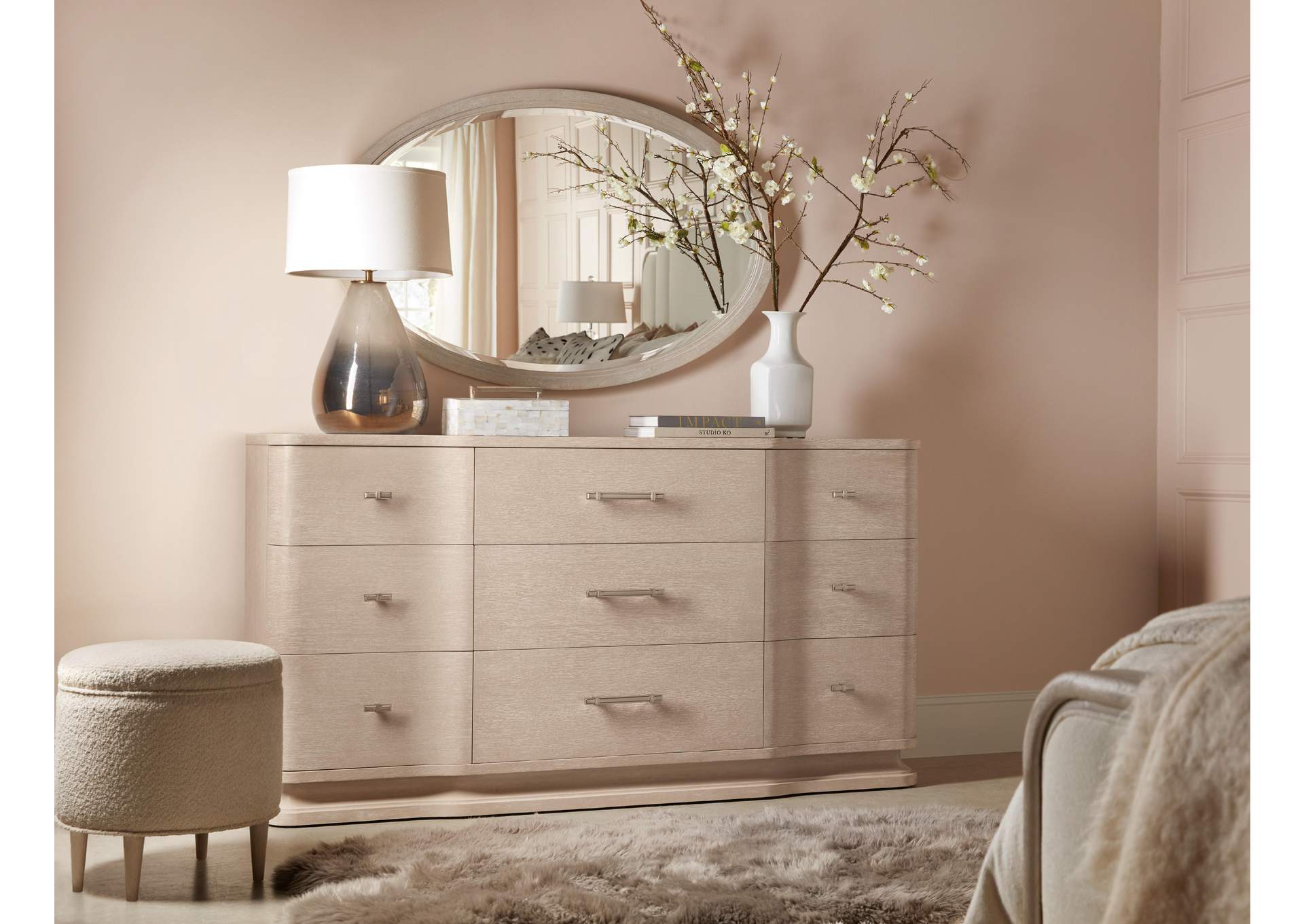 Nouveau Chic Oval Mirror image 4