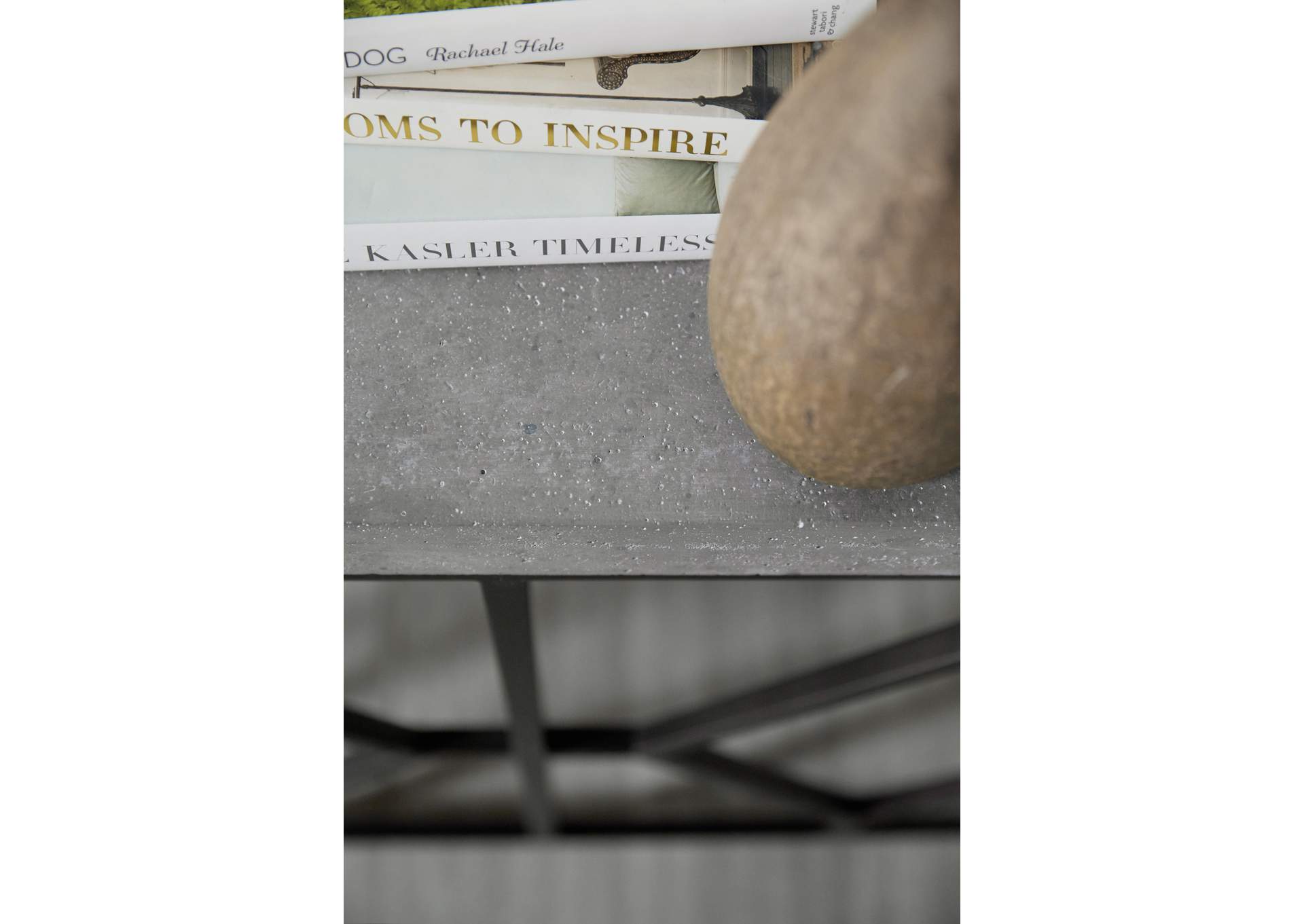 Ciao Bella Metal and Faux Concrete Console Table image 5
