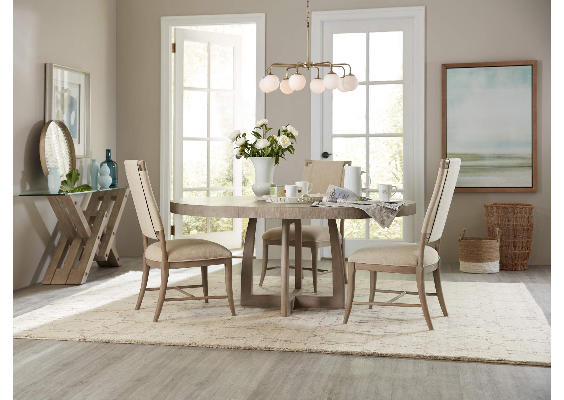 Affinity 48In Round Pedestal Dining Table With 1 - 18In Leaf image 6