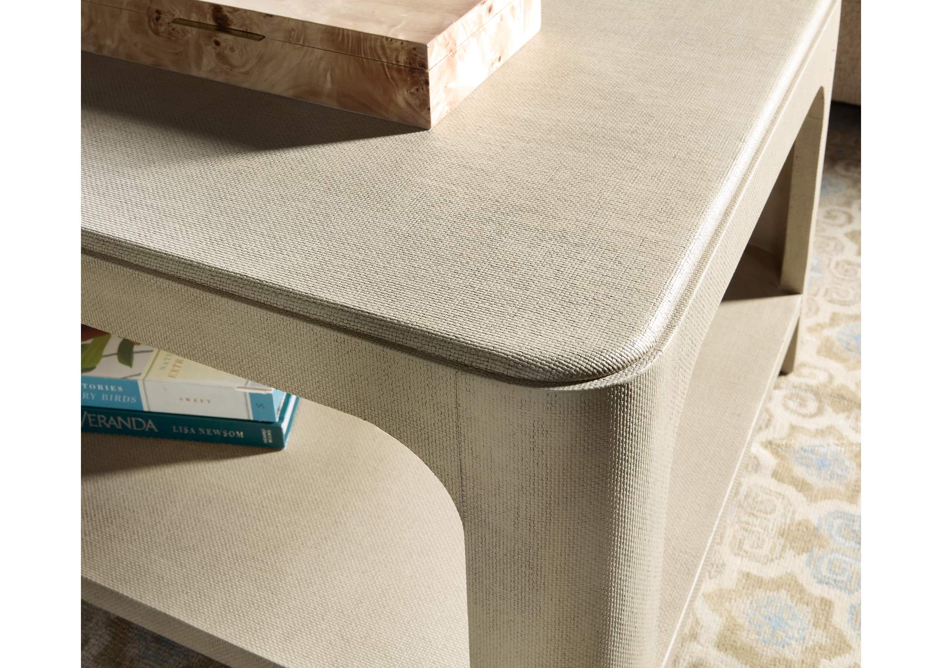 Archives Raffia Rectangle Cocktail Table image 6