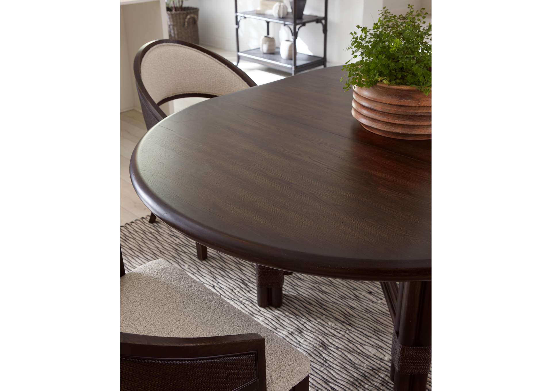 Retreat Pole Rattan Round Dining Table With 1 - 20In Leaf image 7
