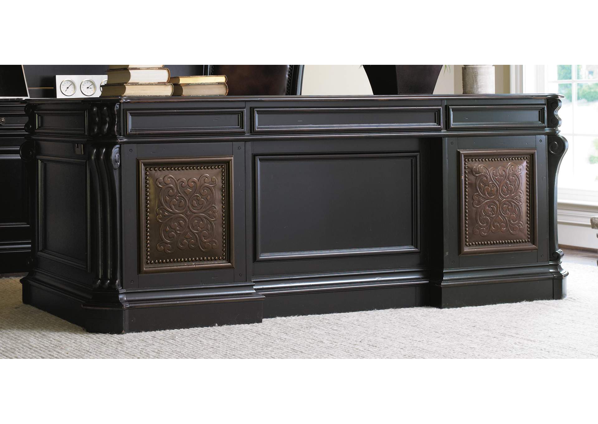 Telluride 76'' Executive Desk Withleather Panels image 5