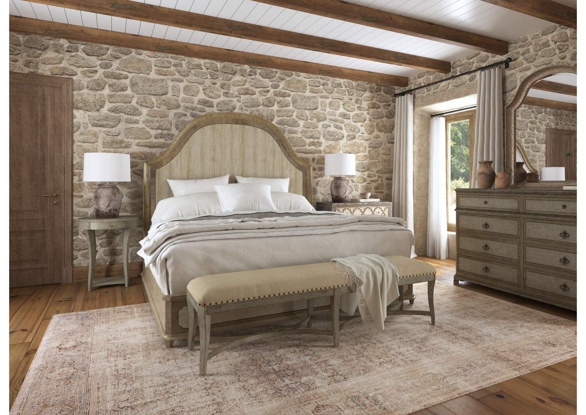 Alfresco Lauro King Panel Bed With Metal image 4