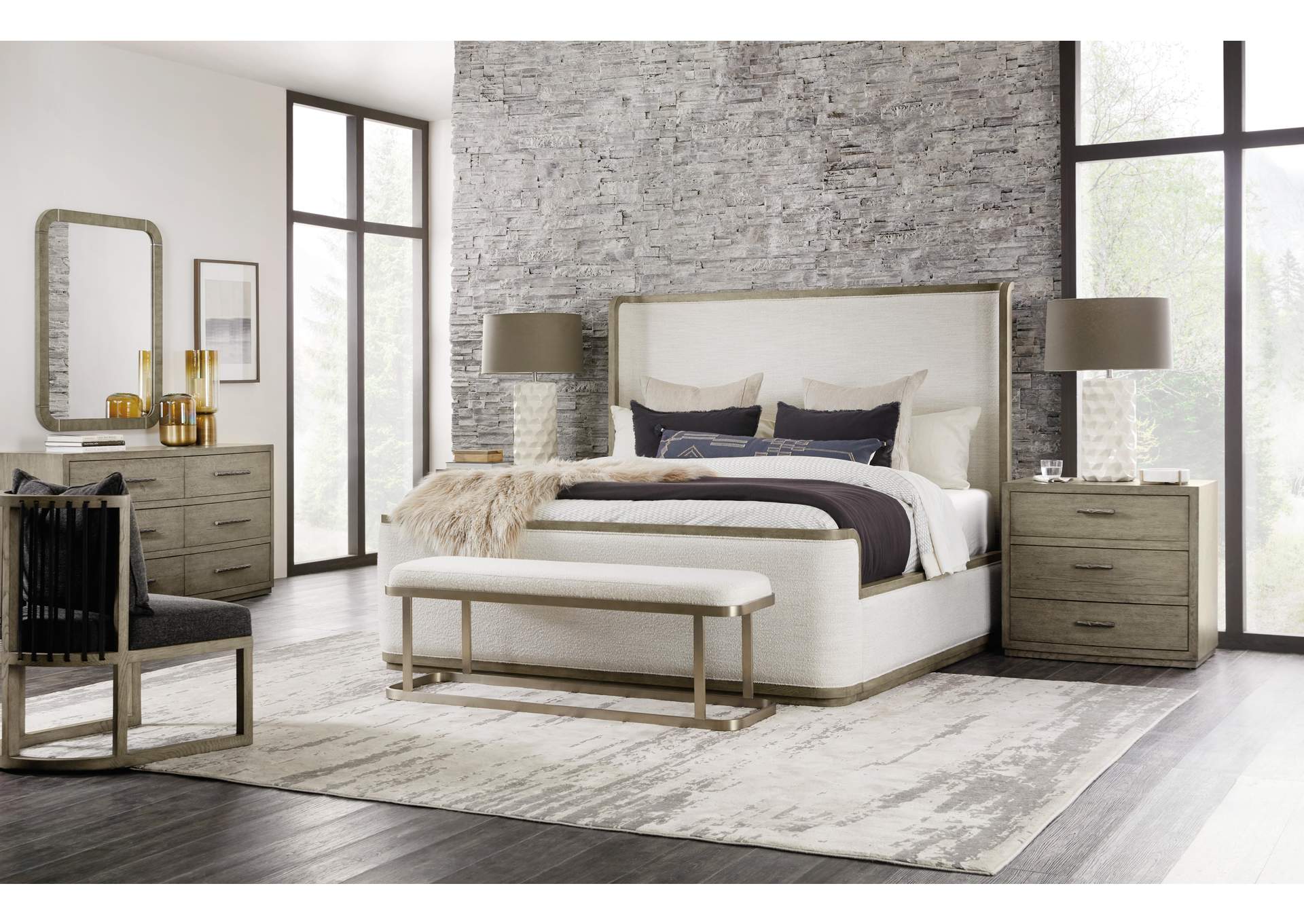 Linville Falls Boones Queen Upholstered Shelter Bed image 5