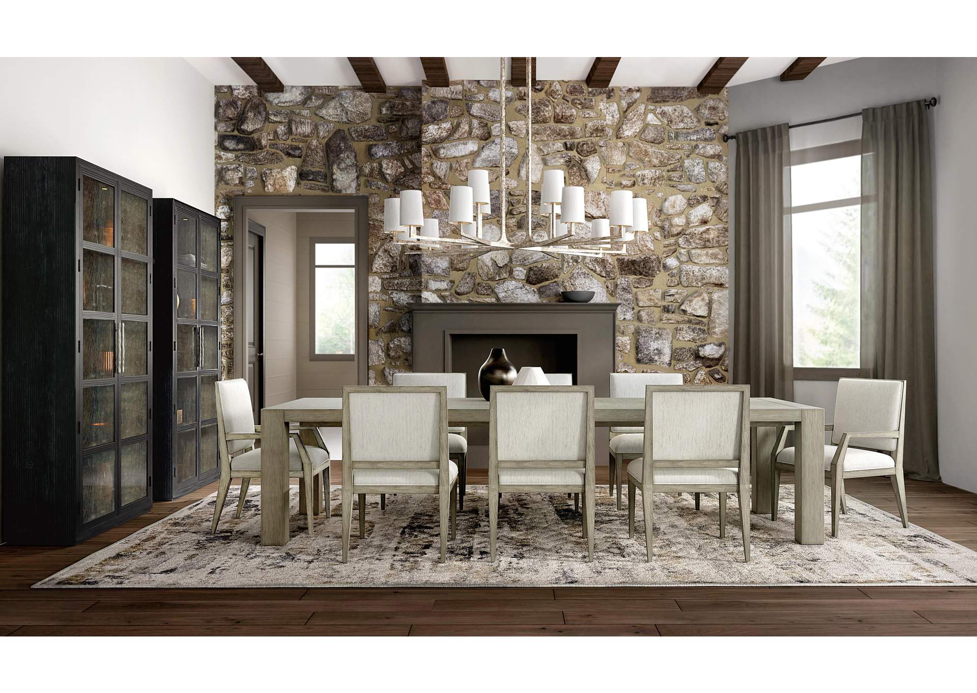 Linville Falls North Fork Rectangle Dining Table With 1 - 24 in Leaf image 7