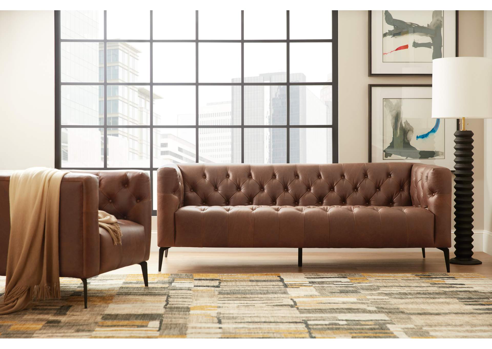 Nicolla Leather Stationary Chair image 5