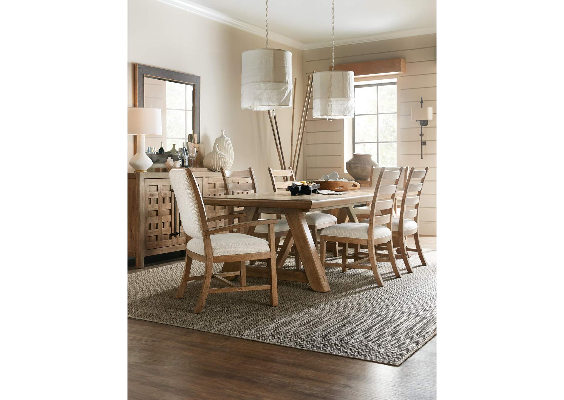 Vineyard Row Rectangle Dining Table With Two 20 - Inch Leaves image 10
