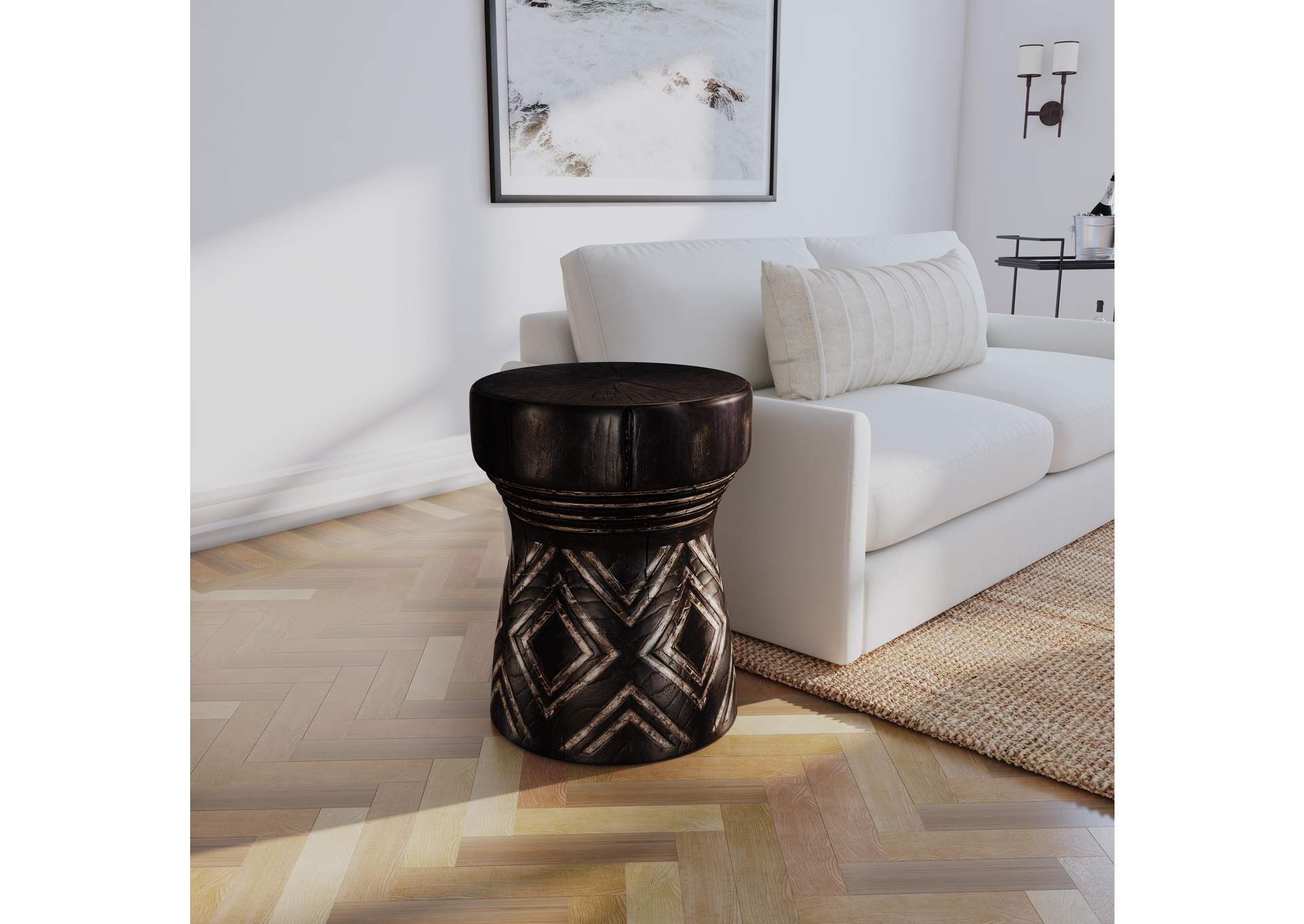 Commerce & Market Carved Stump Side Table image 11
