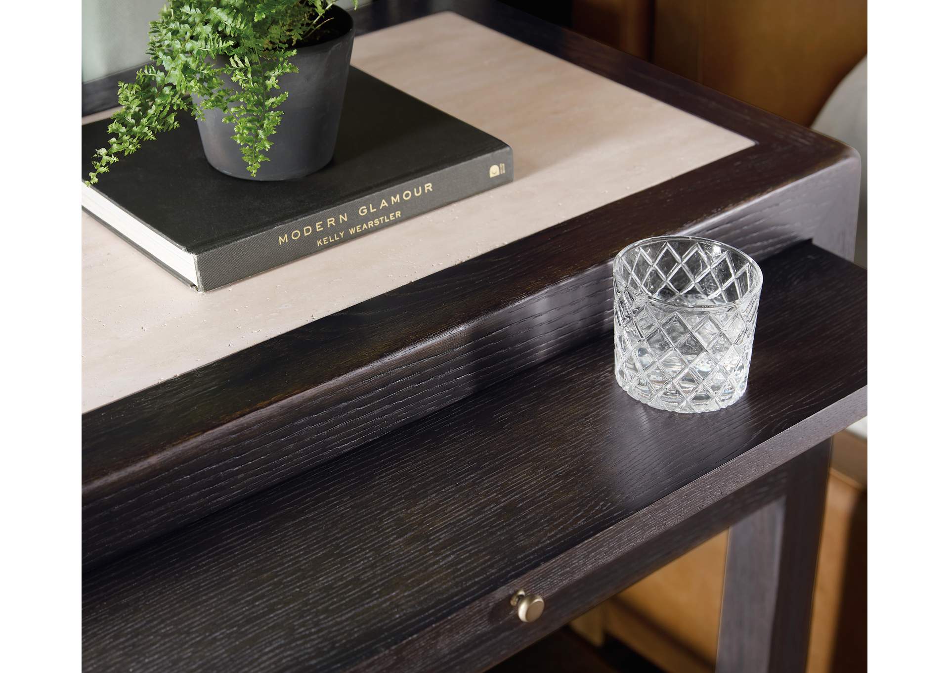 Driftwood One - Drawer Nightstand With Stone image 5