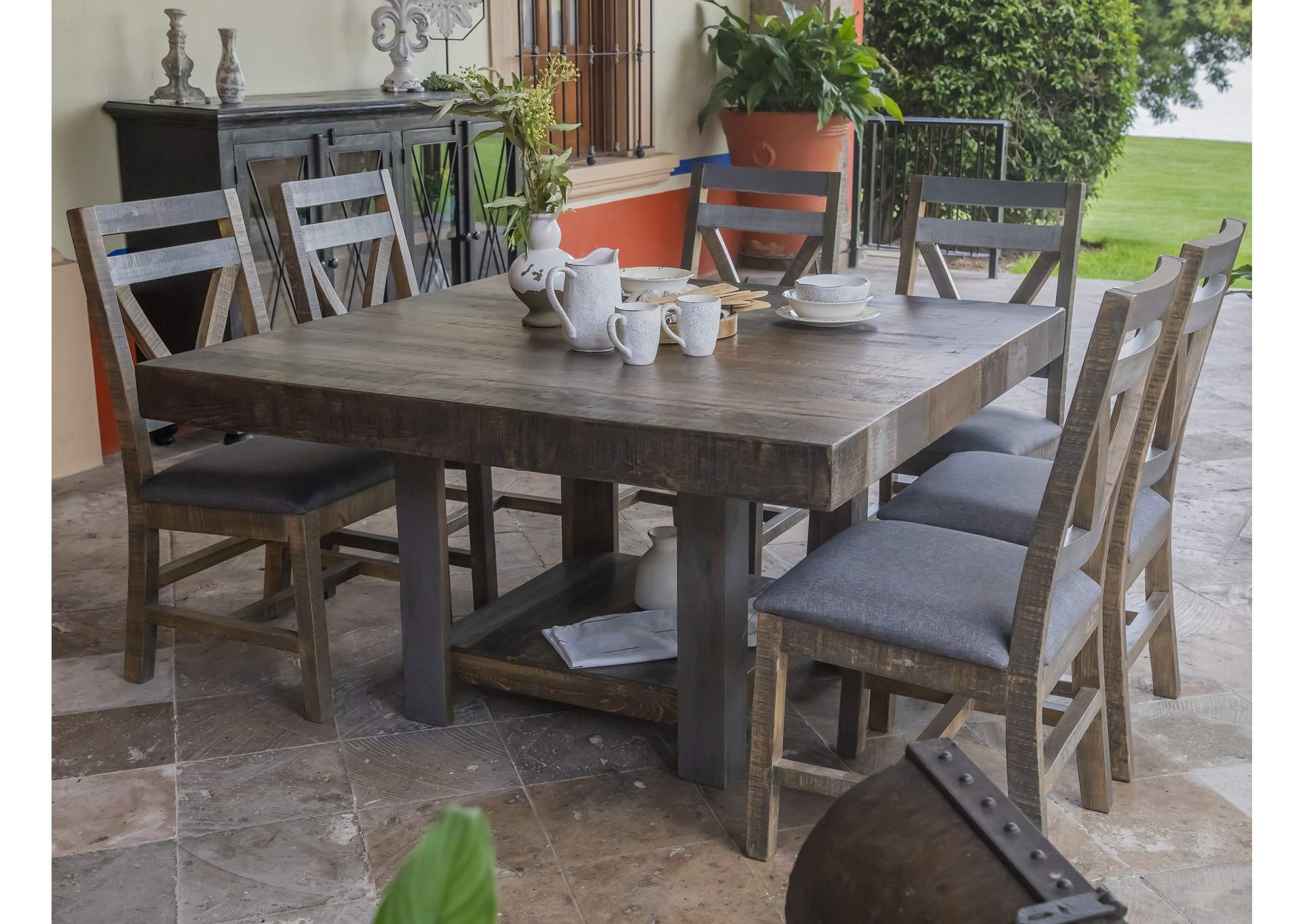 Loft Brown Table - Two Tone Gray & Brown image 6