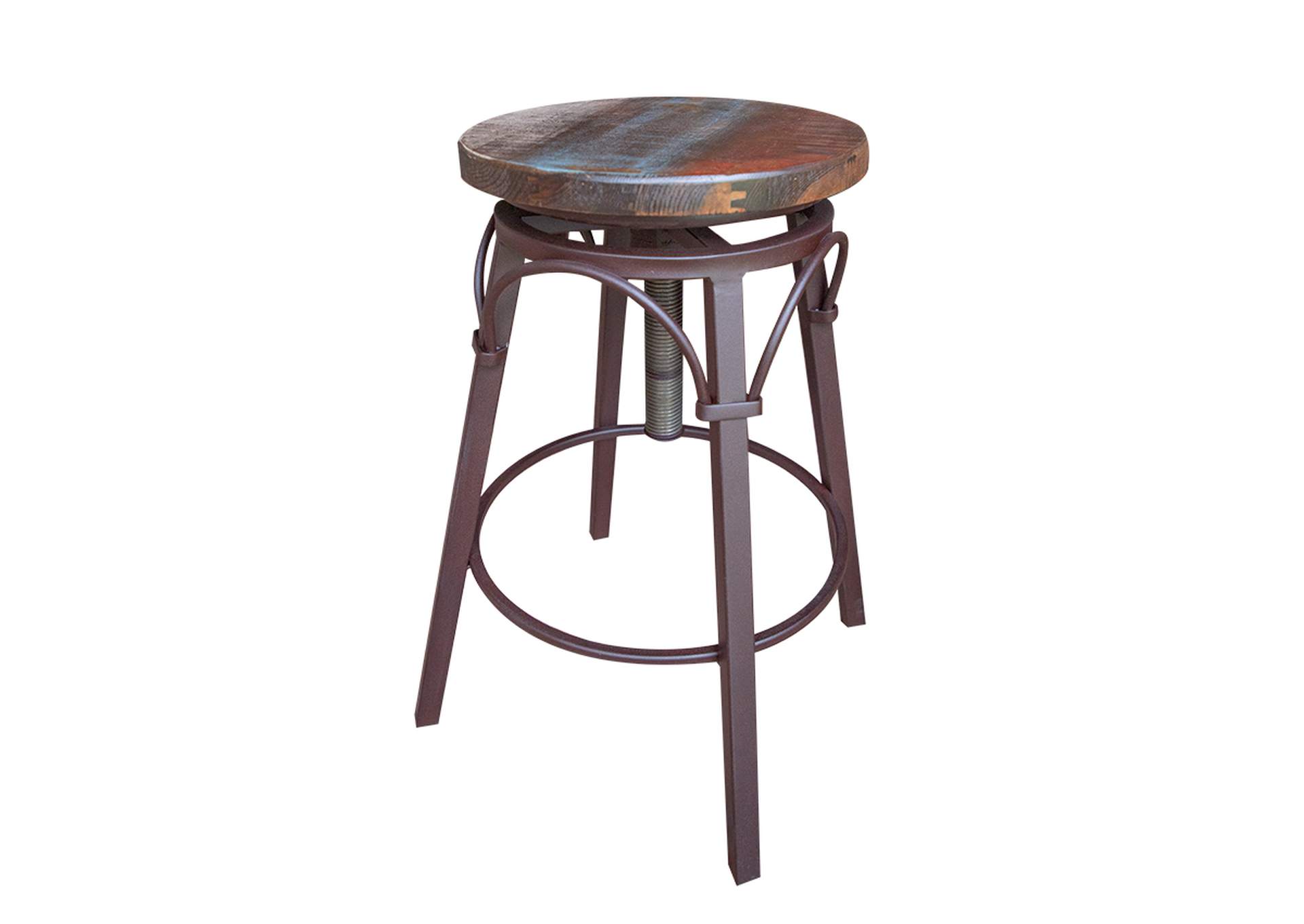 Antique Multicolor Barstool - Multicolor