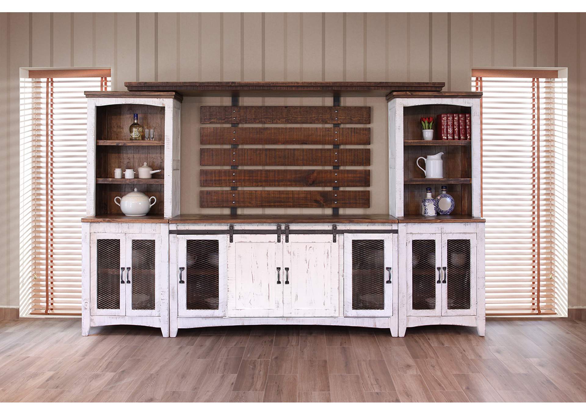 Pueblo White Pier - Antiqued White & Brown
