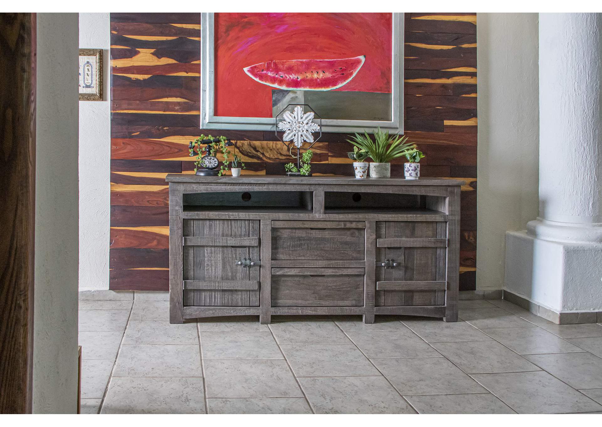 San Antonio TV Stand - Rustic Gray