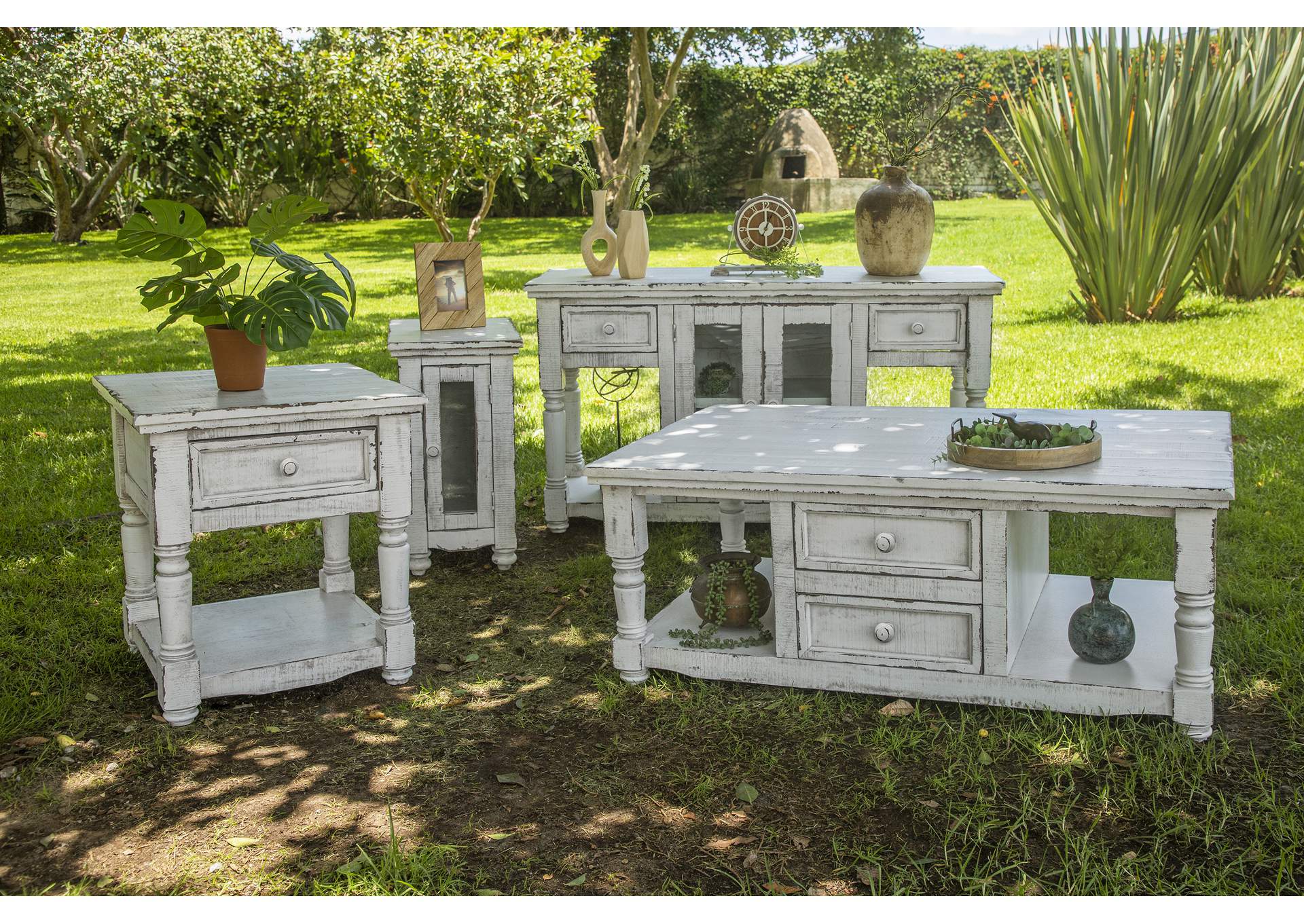 Aruba End Table - Antique White