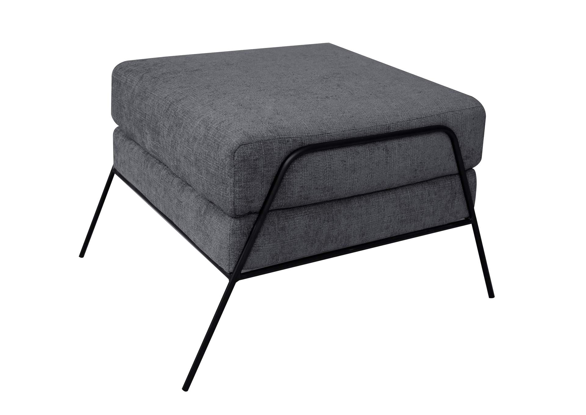 Tyne Ottoman - Iron Gray