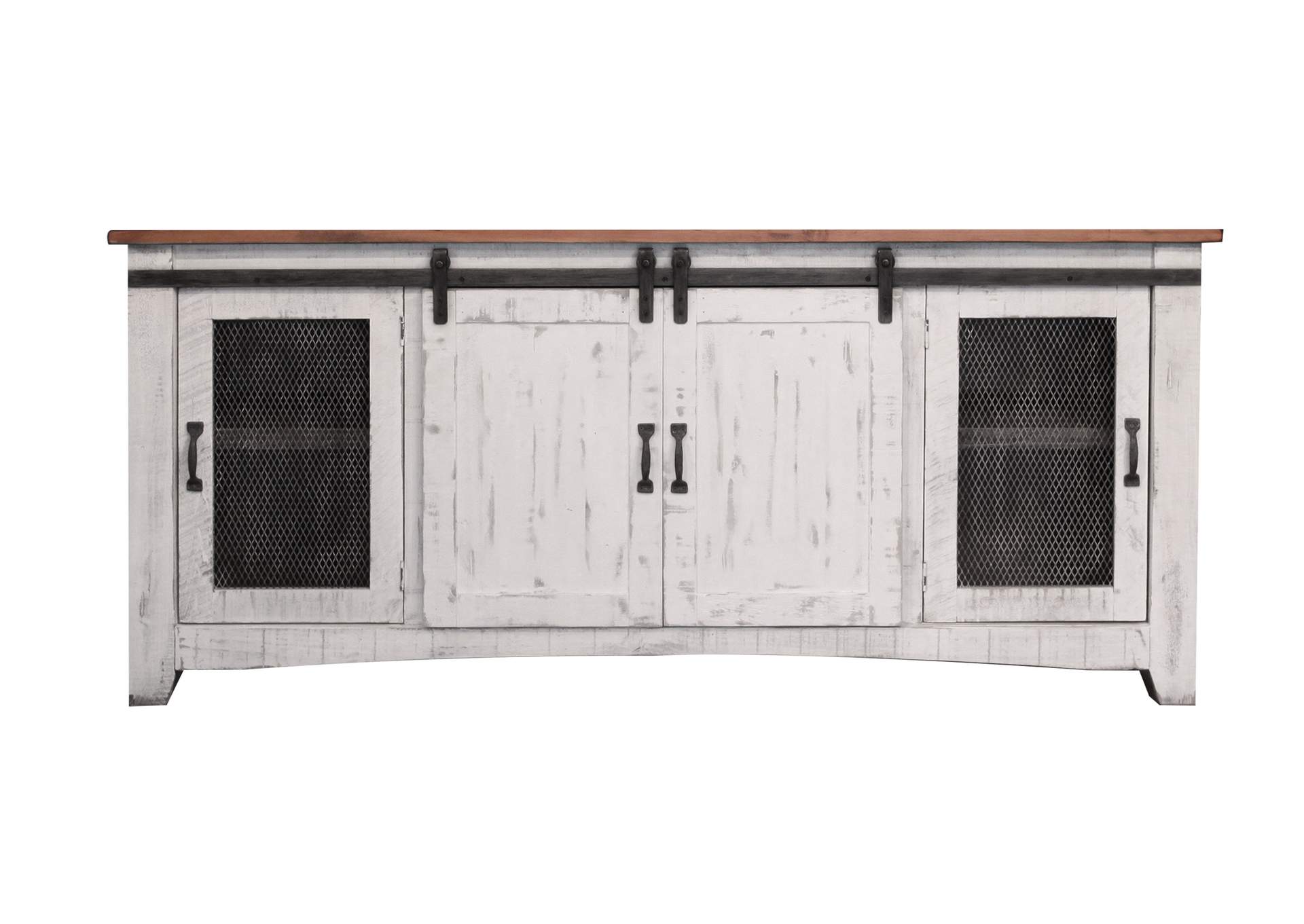 Pueblo White TV Stand image 1