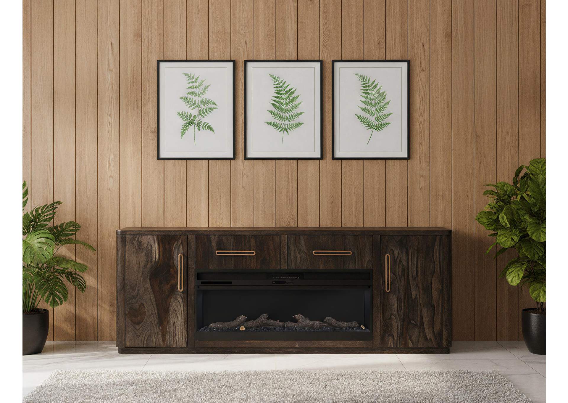 Black Balam TV Stand For Fire Place image 7