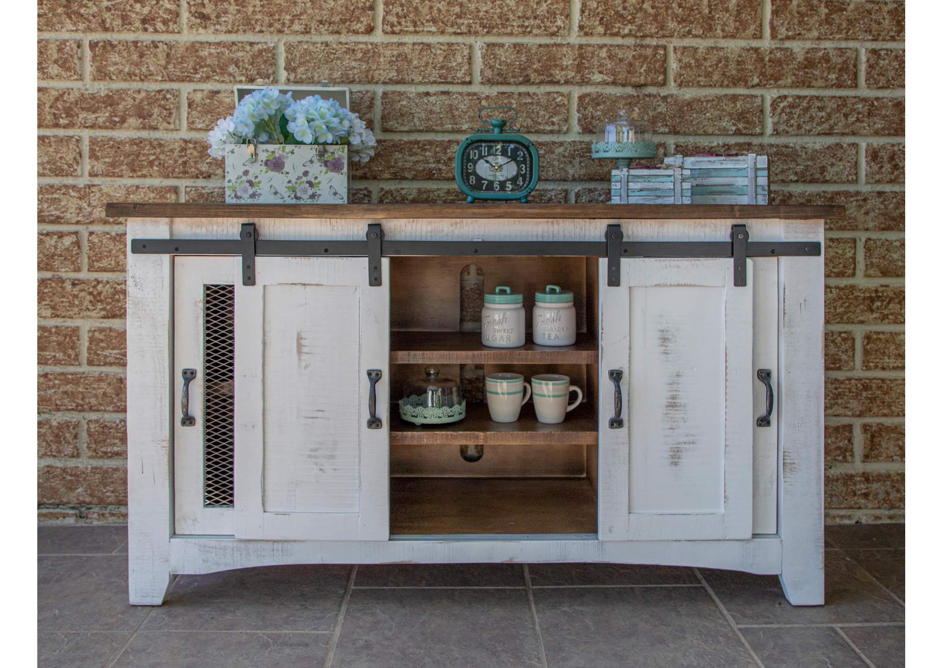 Pueblo White TV Stand image 3