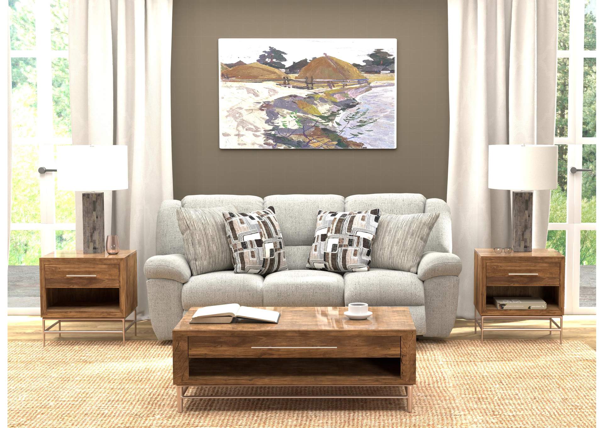 Trifecta Sofa with 3 Recliners and Drop Down Table image 6