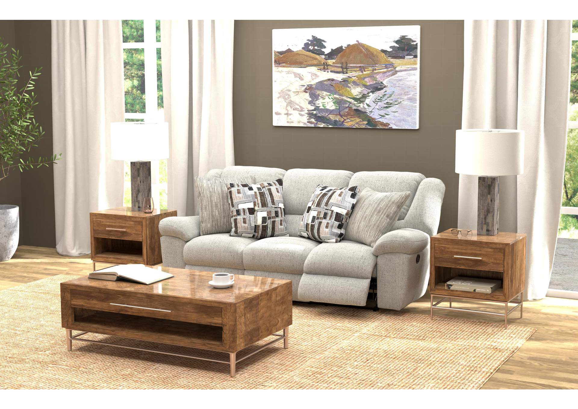 Trifecta Sofa with 3 Recliners and Drop Down Table image 7