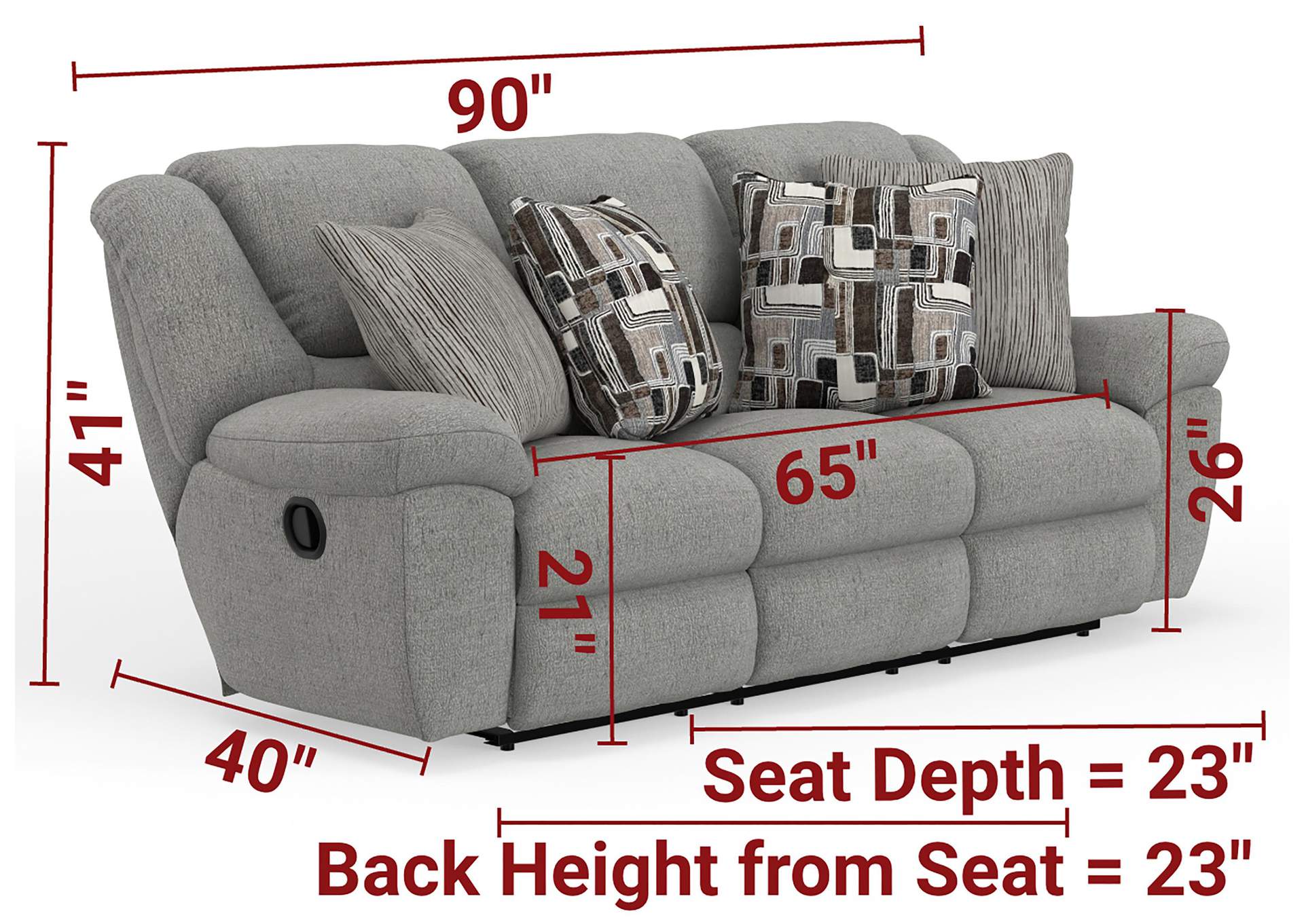 Trifecta Sofa with 3 Recliners and Drop Down Table image 13