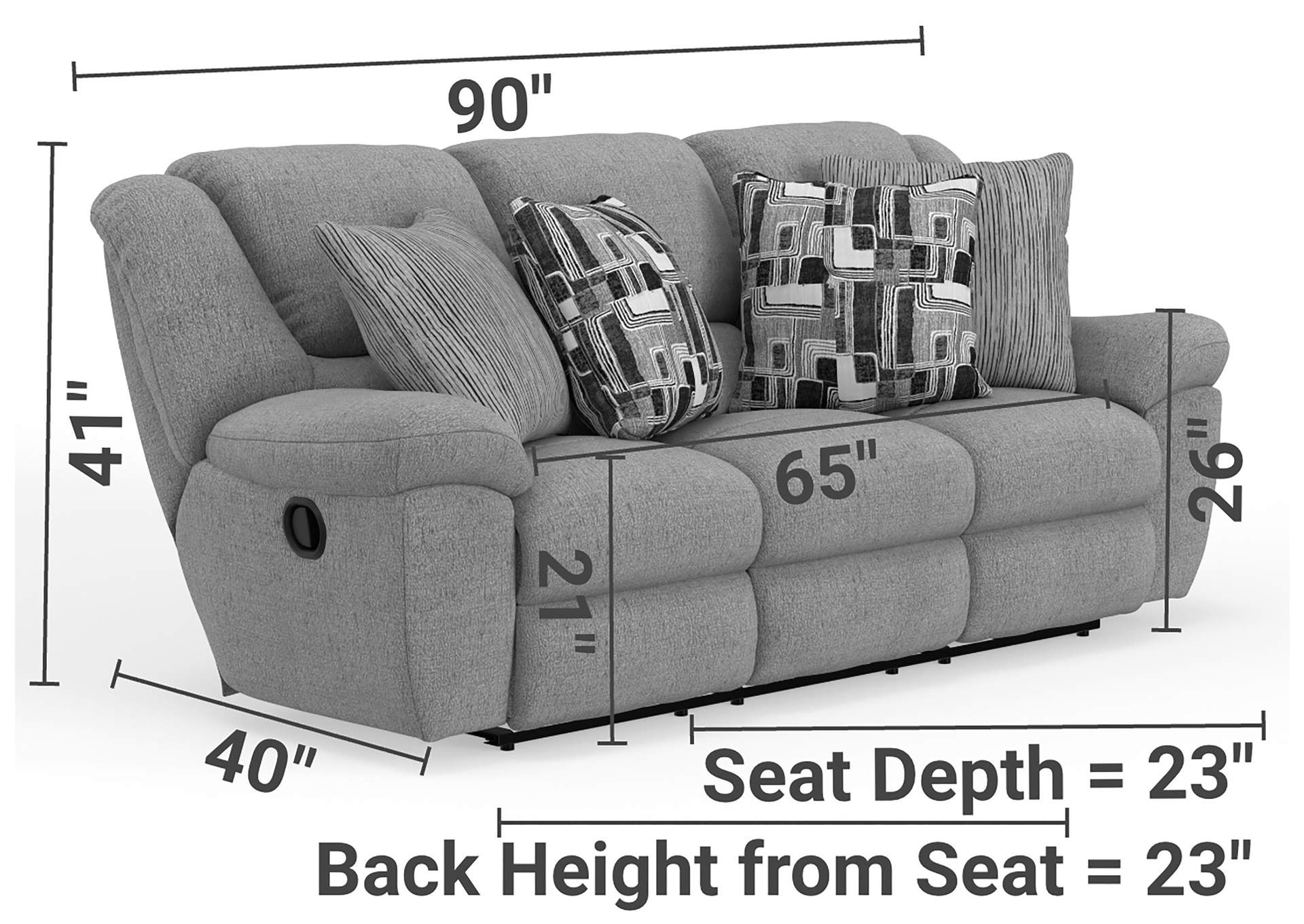 Trifecta Sofa with 3 Recliners and Drop Down Table image 13