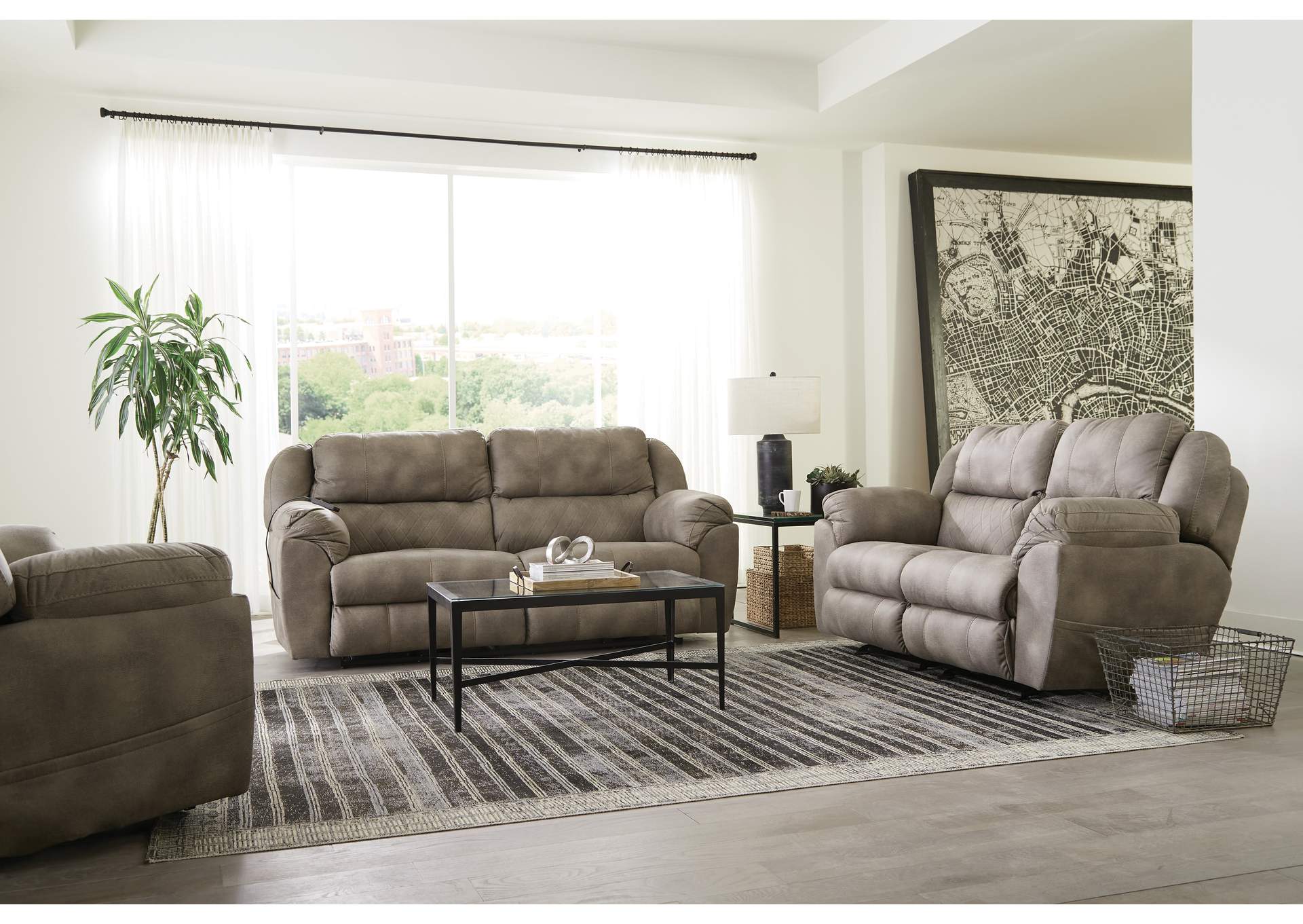 Flynn Power Head with Lumbar Power Lay Flat Recliner Sofa with Dual Heat & Massage image 8