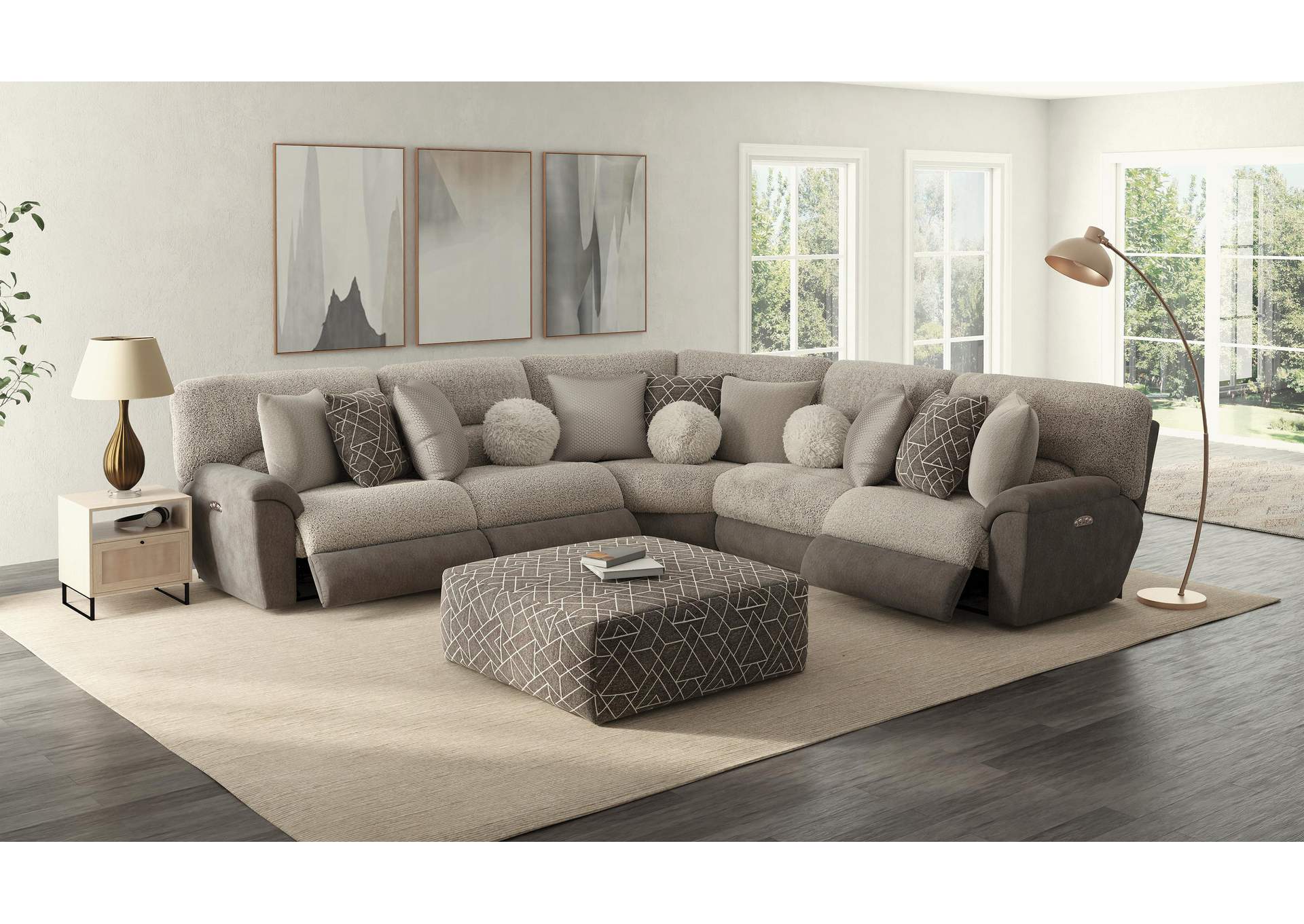 Rendezvous Castered Cocktail Ottoman image 1