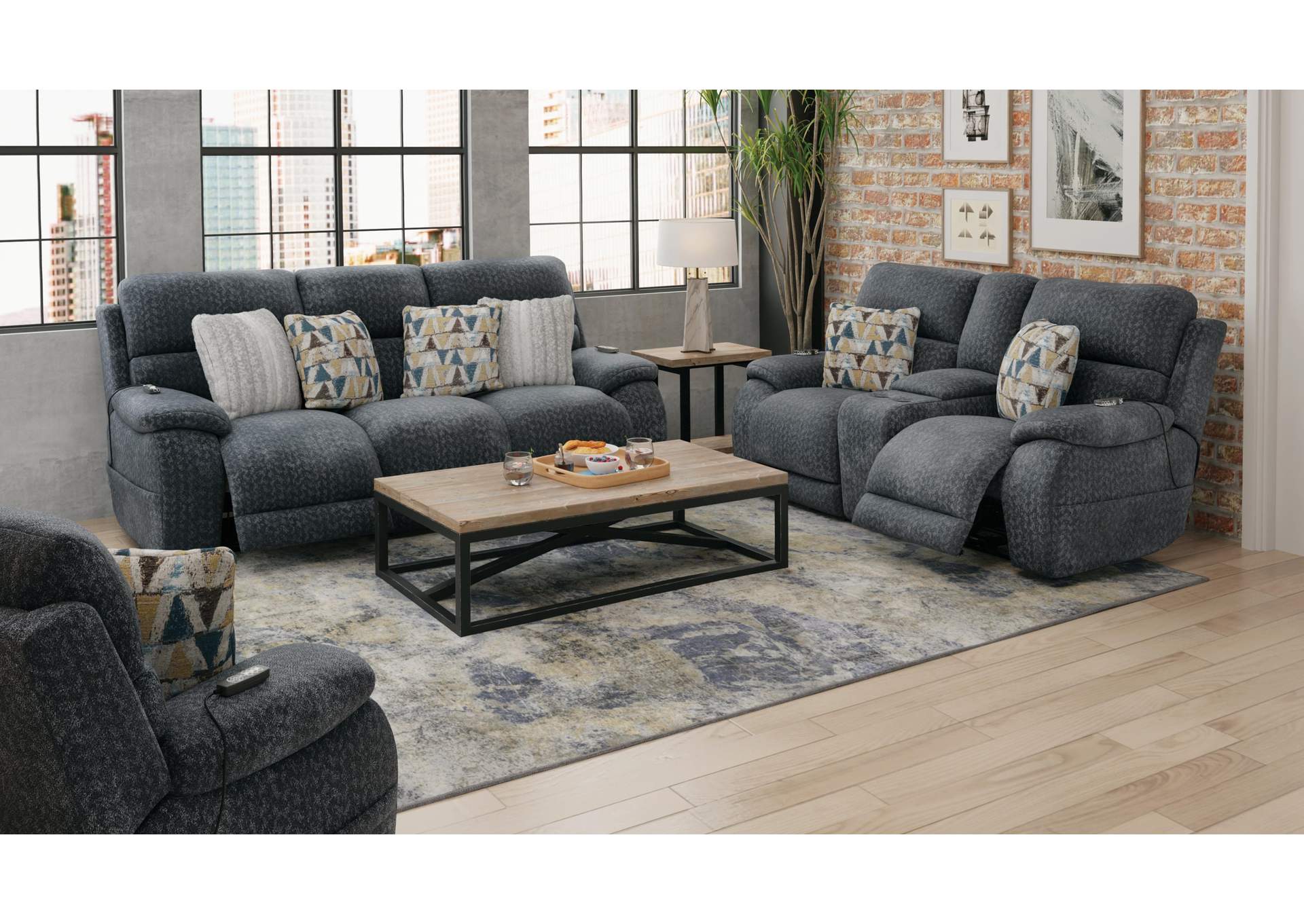Joya Power Headrest Power Layflat Recliner Sofa with CR3 Heat and Massageage - Lumbar - Zg