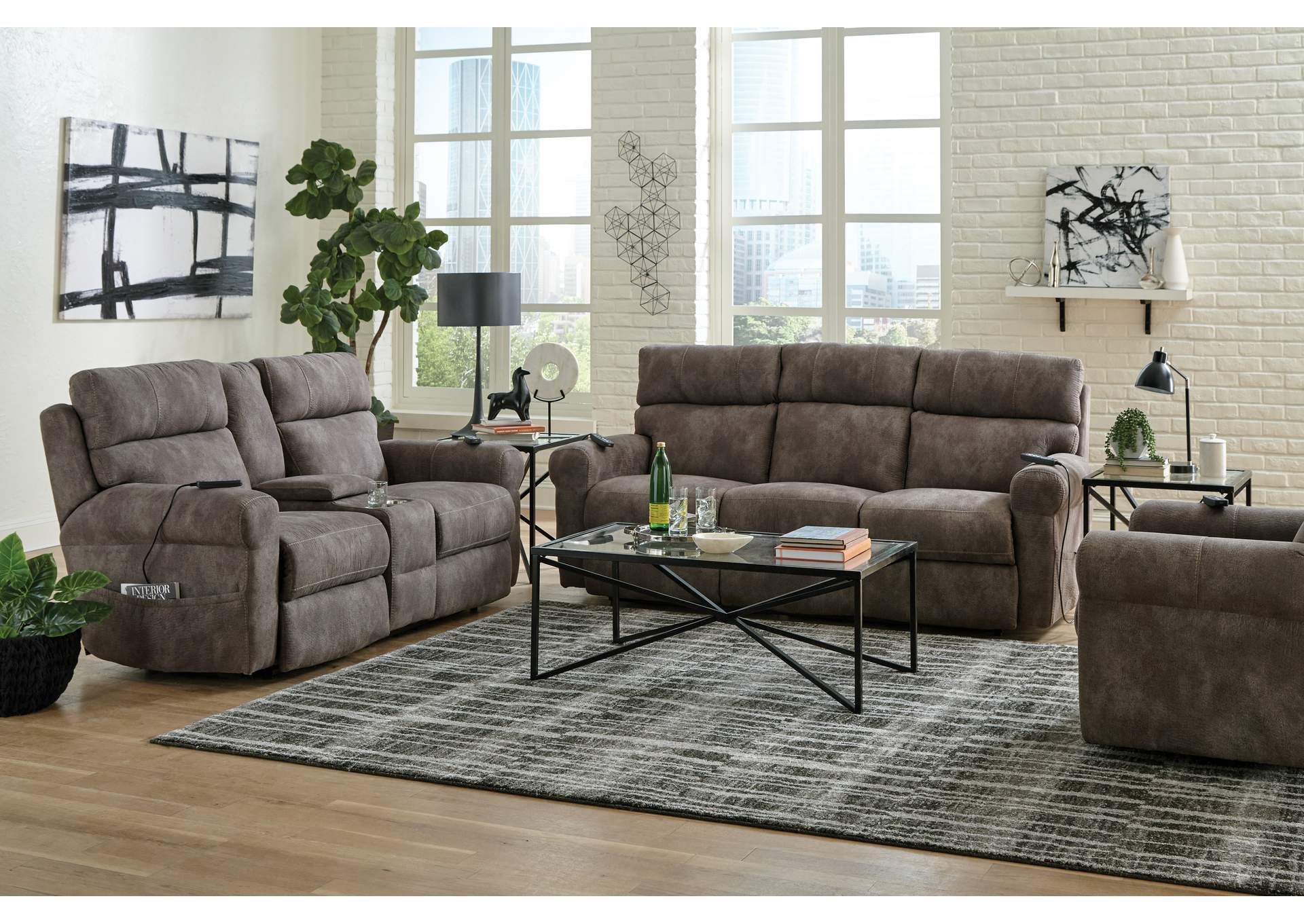 Tranquility Power Headrest Power Layflat Recliner Sofa with Ddt, Cr3 Heat, Massage, Lumbar image 5