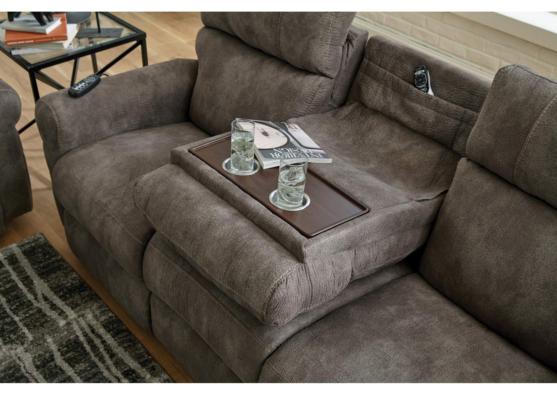 Tranquility Power Headrest Power Layflat Recliner Sofa with Ddt, Cr3 Heat, Massage, Lumbar image 9