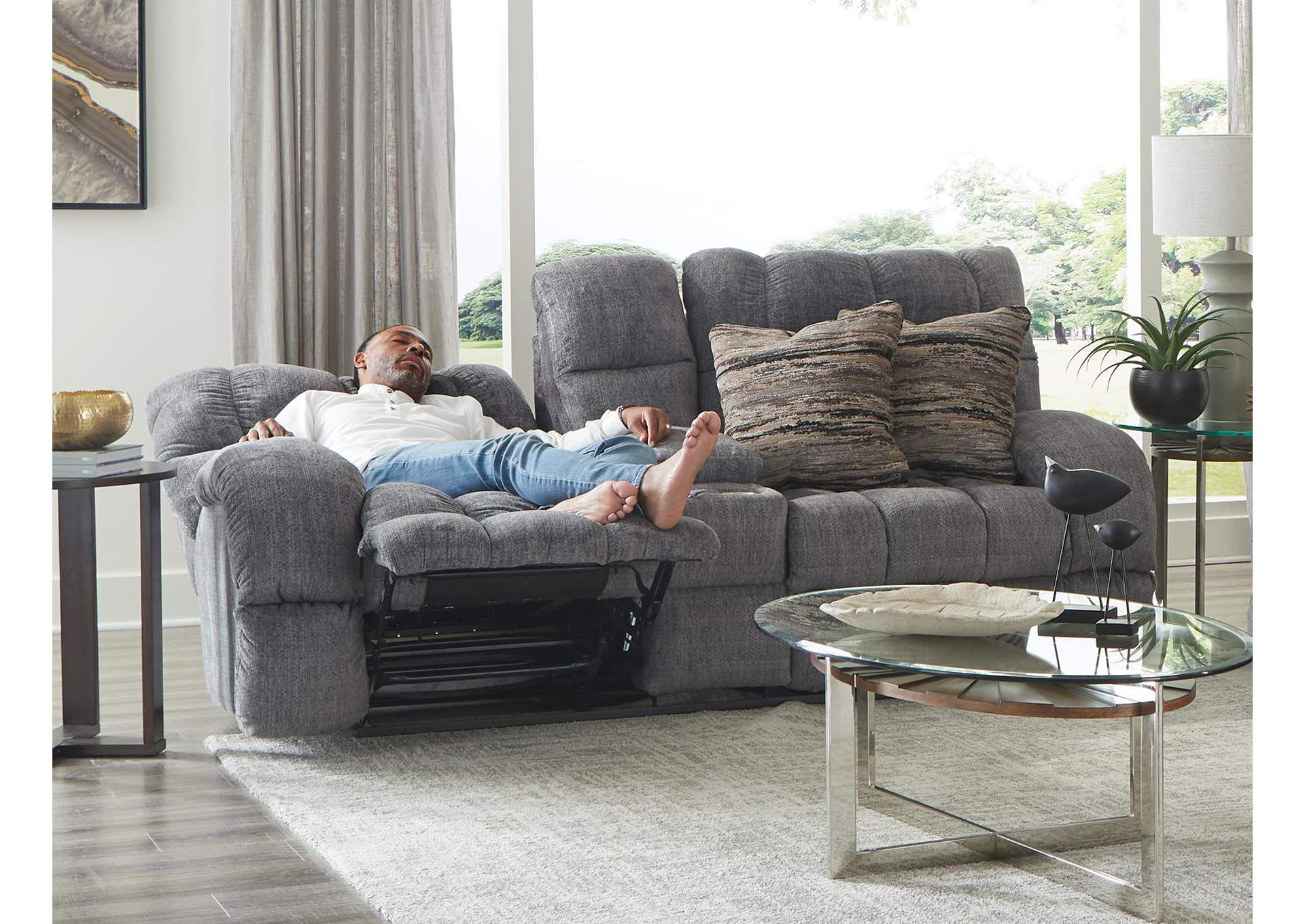 Ashland Lay Flat Recliner Console Loveseat image 8